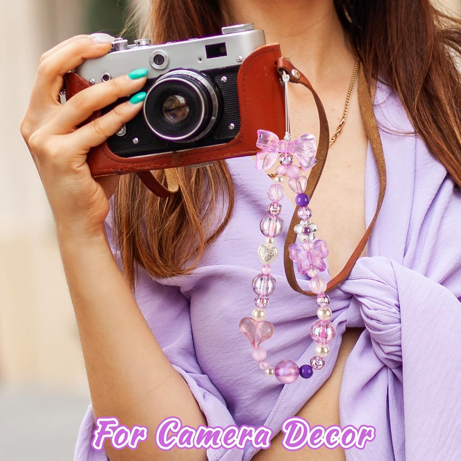 Pink Bow Strawberry Cherry Charm Strap Universal Lanyard Chain String for Phone