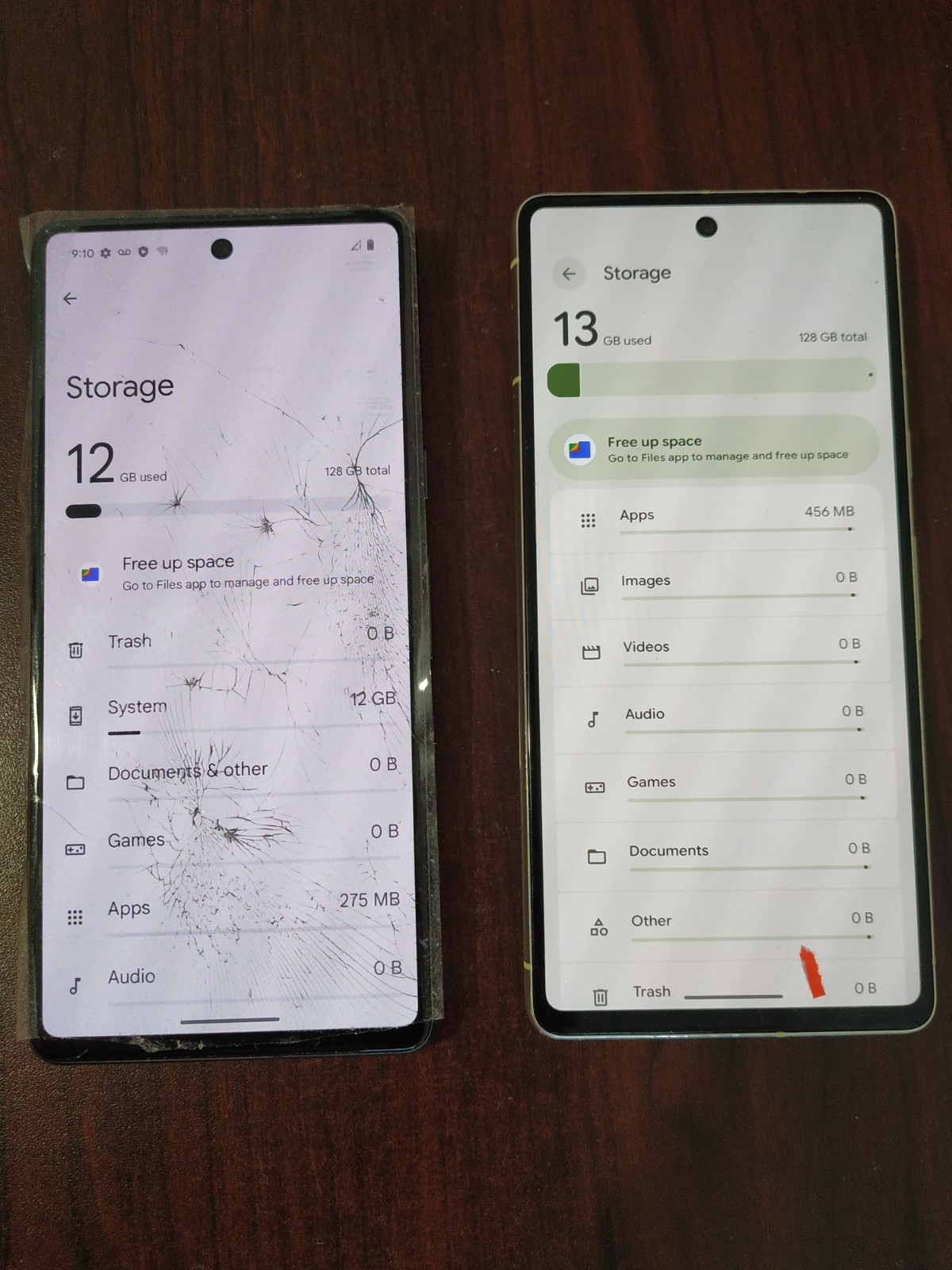 Lot of 2 Google Pixel 7 128GB Yellow /Black For parts
