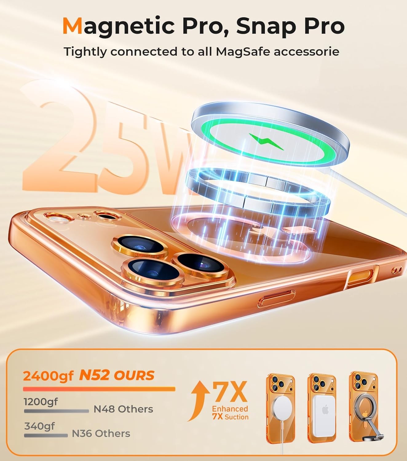 iPhone 17 Pro Max Case with 1X Screen Protector, Non Yellowing Slim Cute Cover