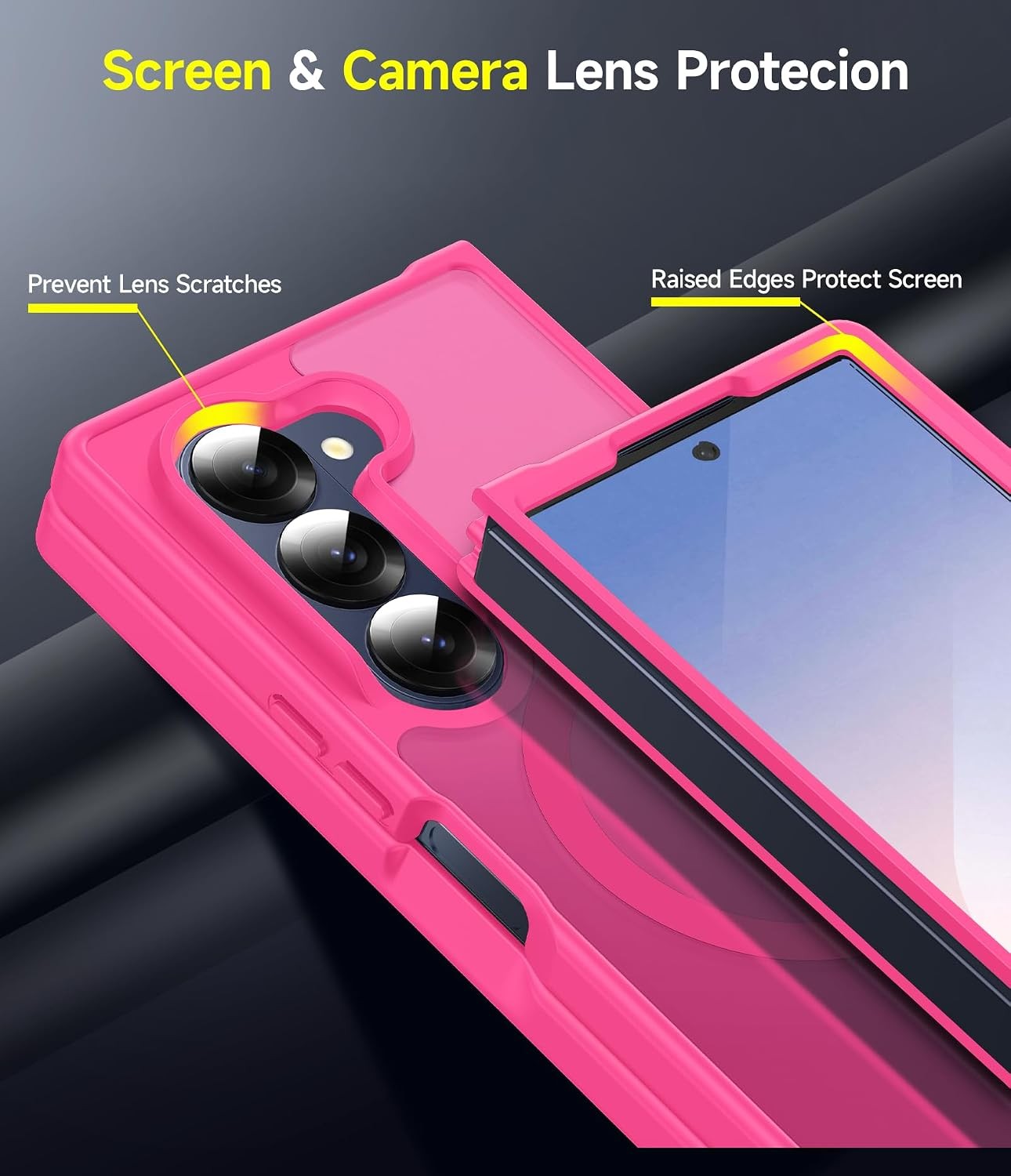 Samsung Galaxy Z Flip 6 Case in Black with 2 Tempered Glass Protectors, Shockpro