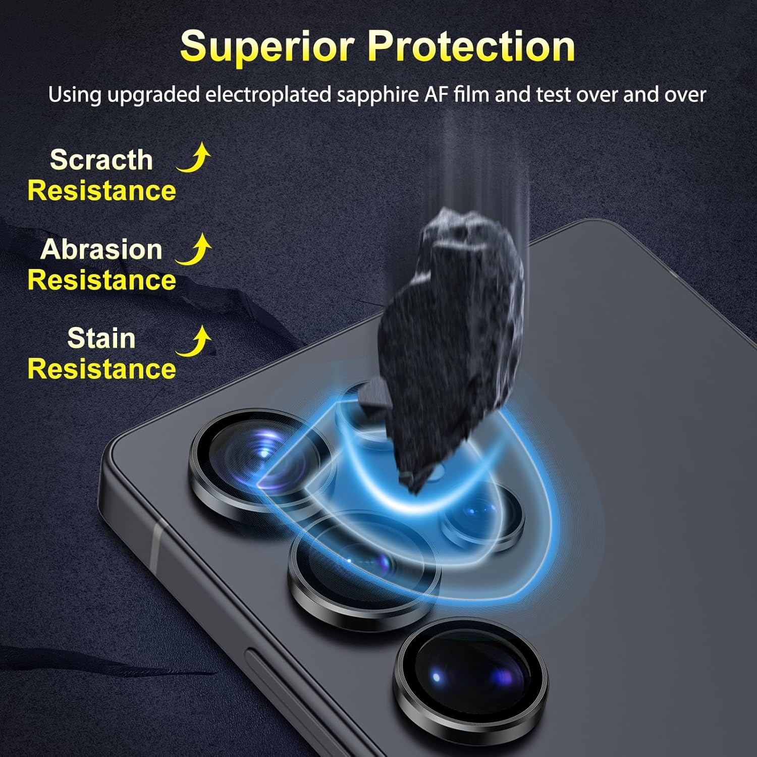 1 Set Camera Lens Screen Protector for Samsung Galaxy S25 Ultra, Black