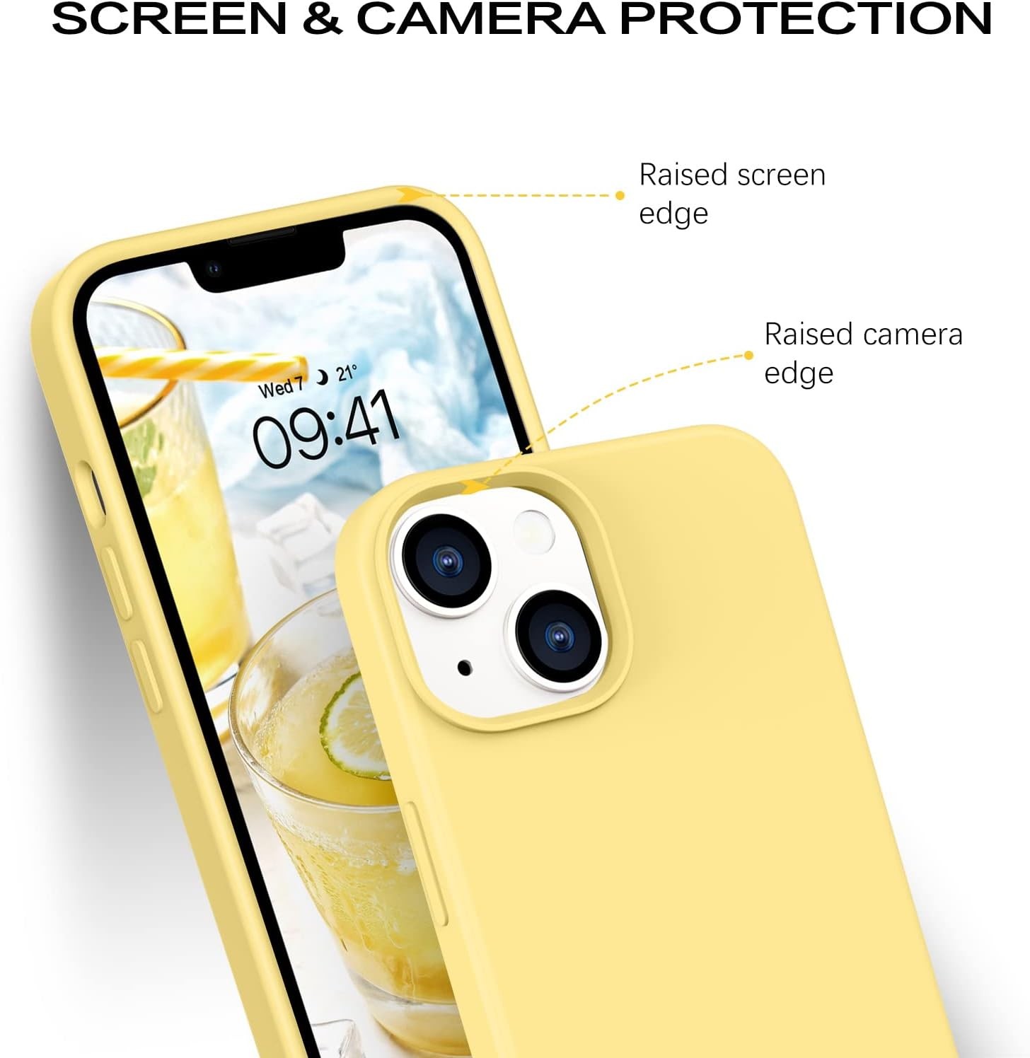 iPhone 14 Case, Liquid Silicone Gel Rubber Bumper Microfiber Lining Shockproof C
