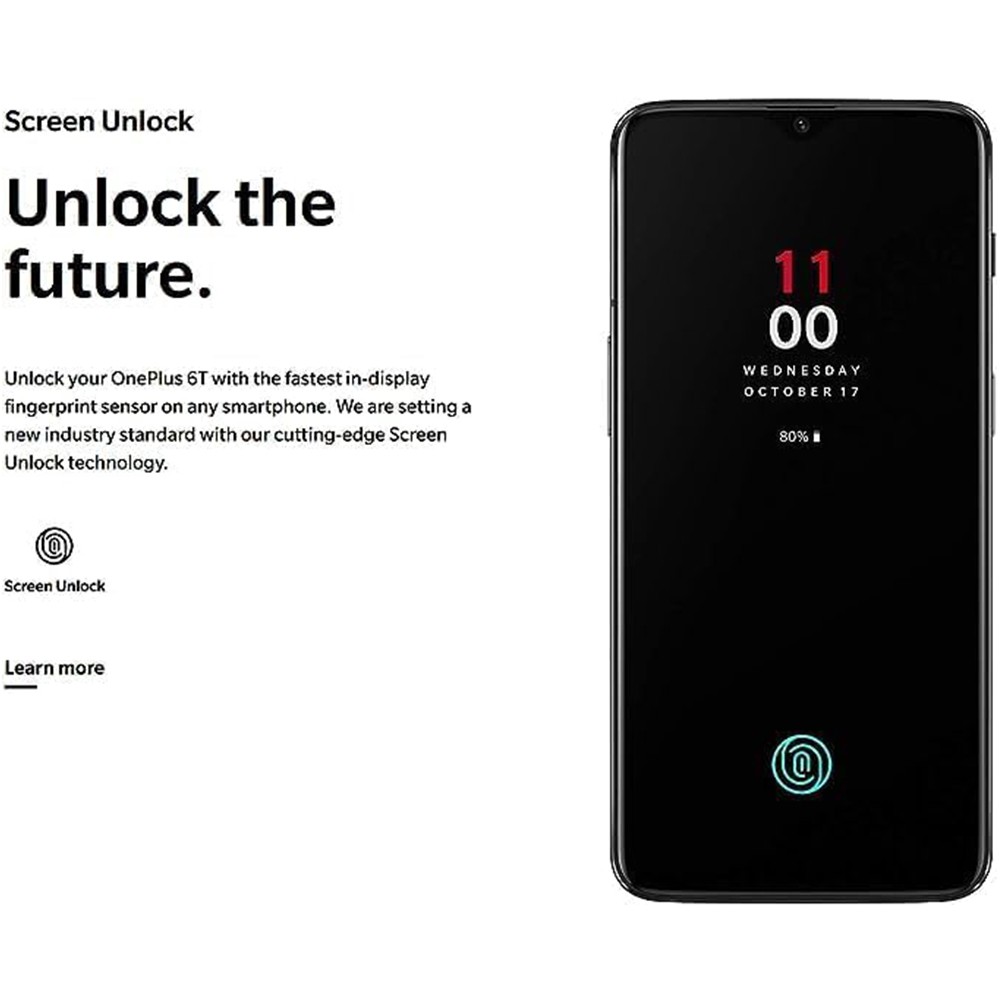 OnePlus 6T 128GB 6GB 256GB 8GB RAM Smartphone 20MP 4G Unlocked Mirror Black