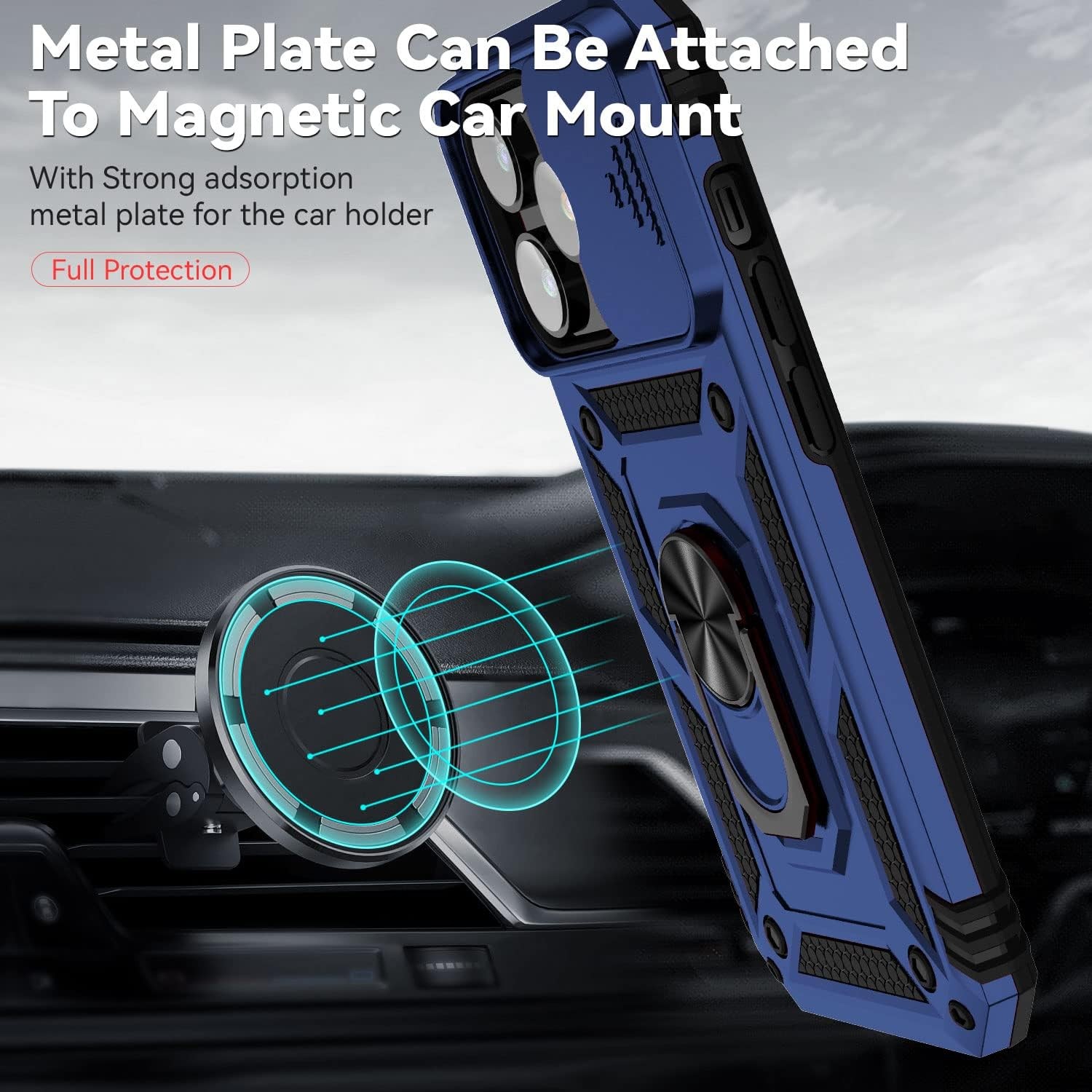 Case & Camera Cover for iPhone 14 Pro Max 6.7 Inch Military Grade Shockproof Blu