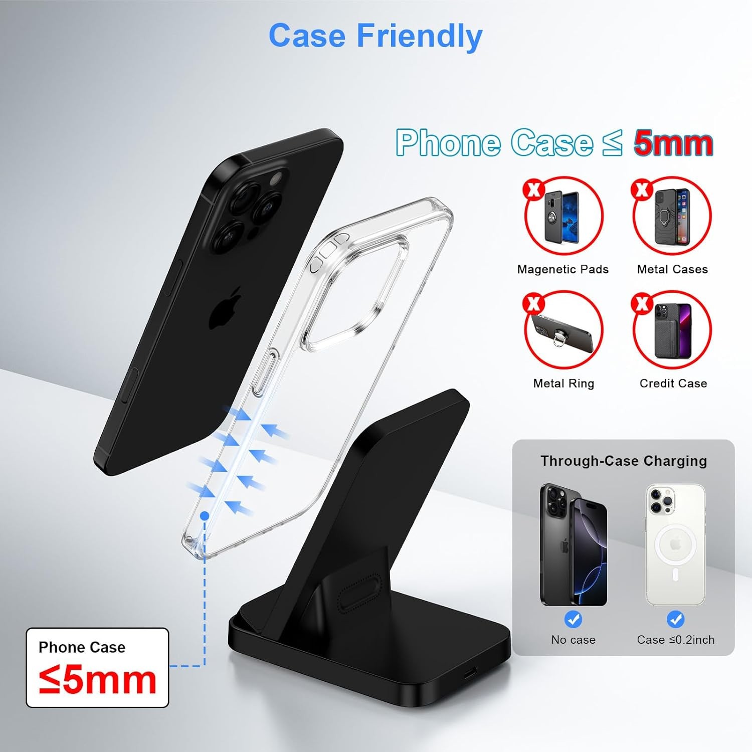 Wireless Fast Charger Stand for Samsung Galaxy S26 Ultra/S25/S24 Plus