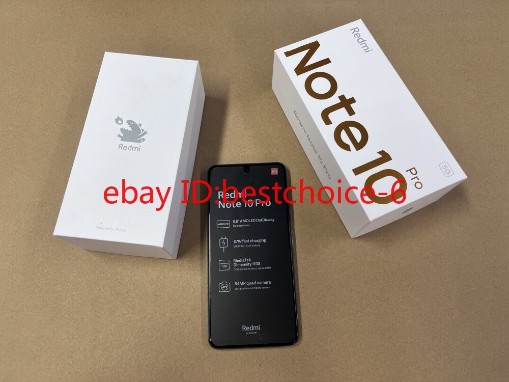 Unlocked Xiaomi Redmi Note10 Pro 5G-Dual SIM 128GB All colors New Sealed 5000mAh