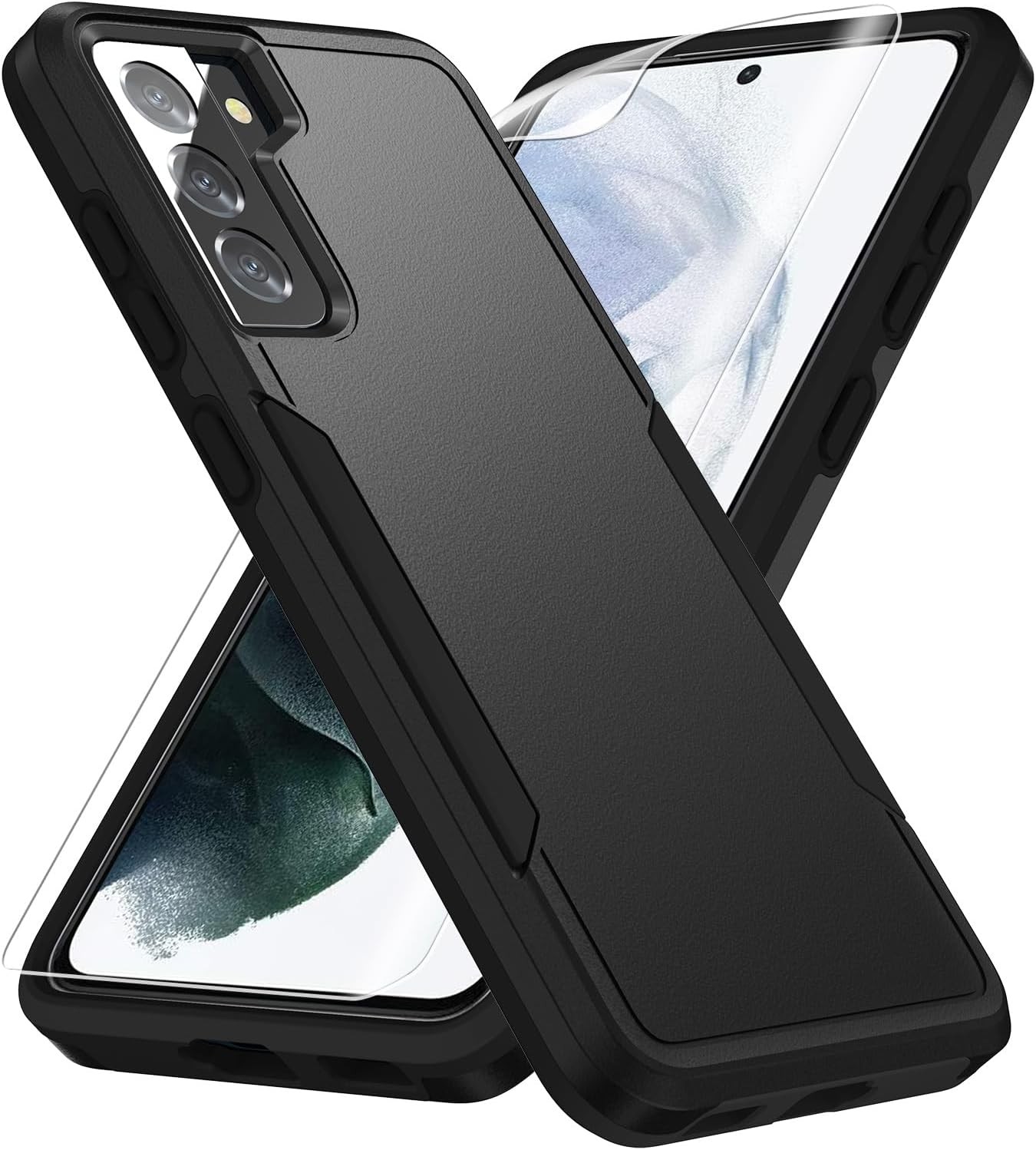 Rugged Heavy-Duty Protective Case with HD Screen Protector for Samsung Galaxy S2