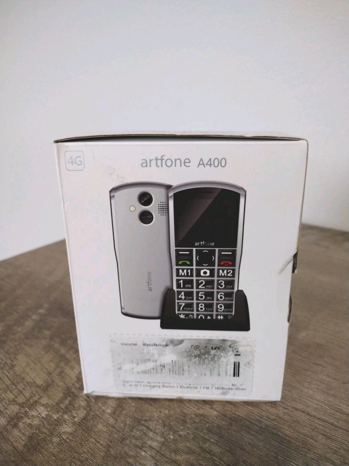 artfone A400 Silver Big Button 4G Unlocked Bluetooth Cell Phone For Seniors