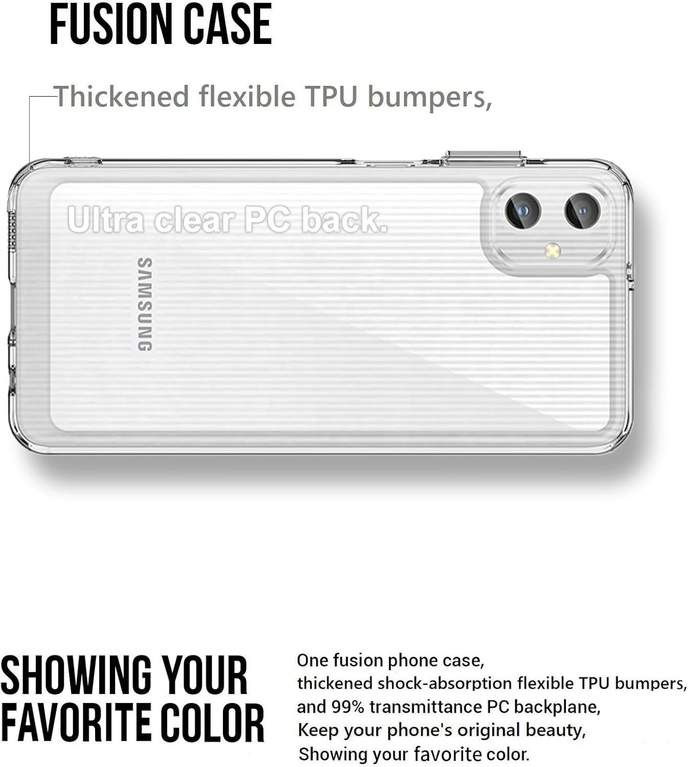 Samsung Galaxy A06 Phone Case with Tempered Glass Screen Protector, Shockproof