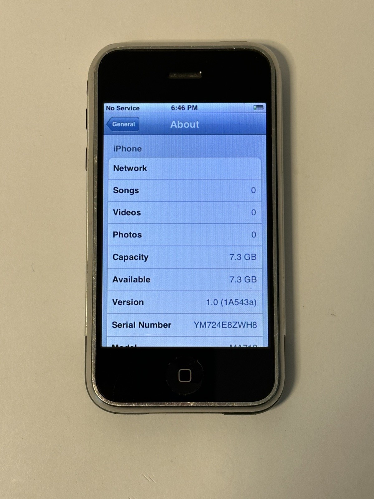 RARE YM iOS 1.0 LAUNCH DAY 8GB Apple iPhone 1st Generation Black A1203 (GSM) 2G