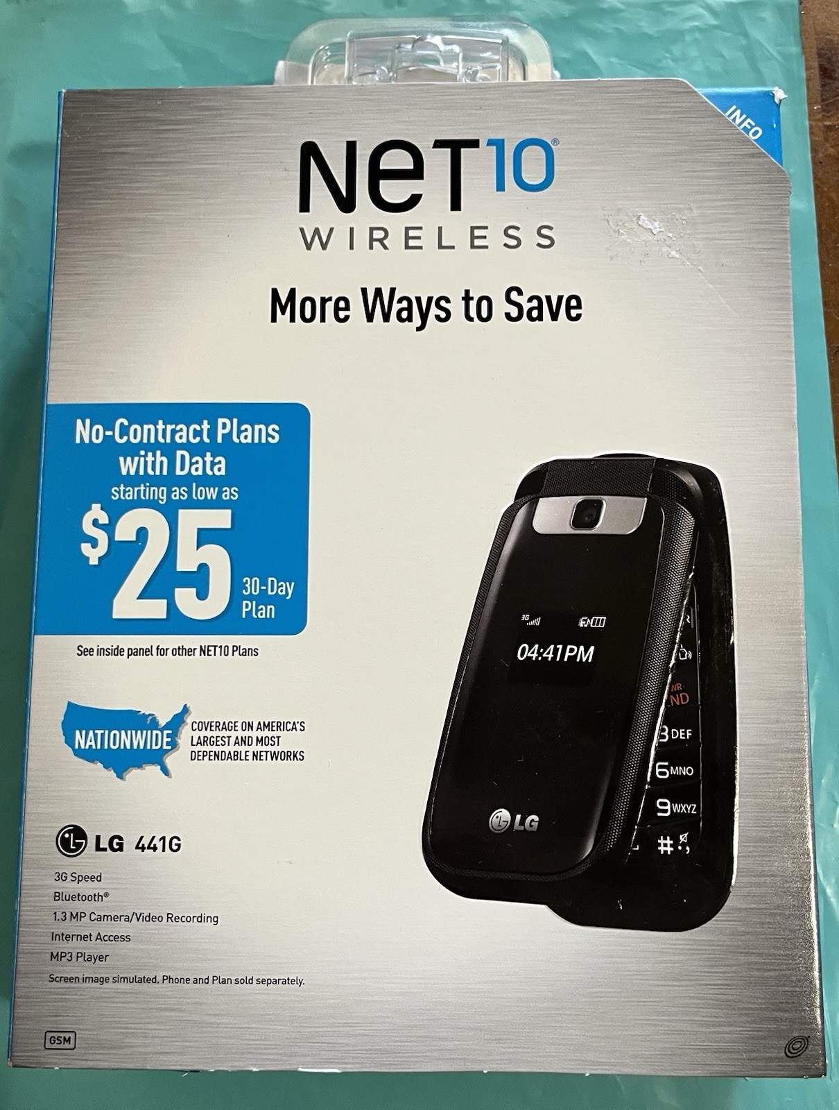 NET10 Wireless No Contract Plan LG 441G Phone-3G Speed Bluetooth 1.3 MP Camera