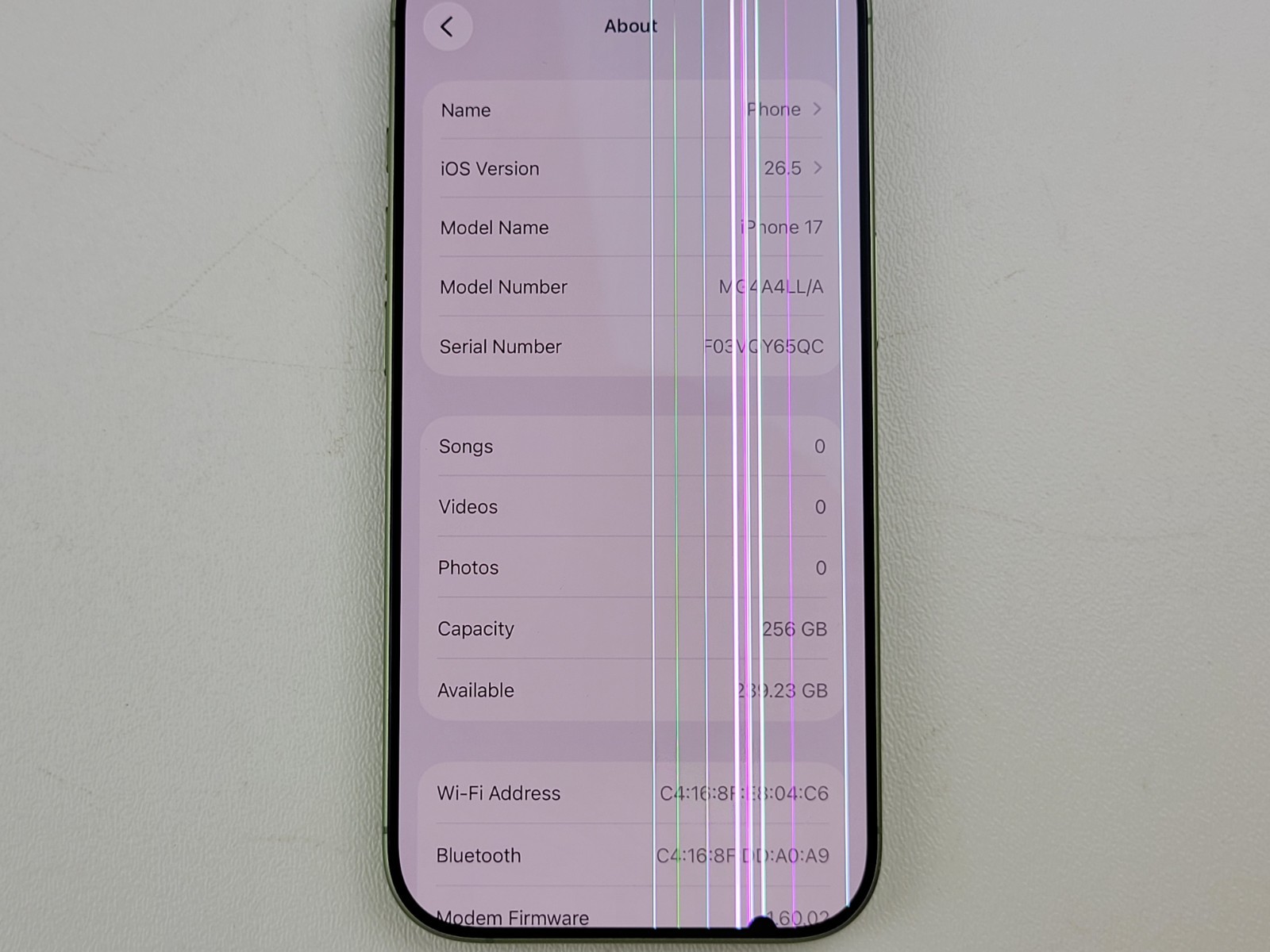 Apple iPhone 17 (A3258) 256GB – Green (Unlocked) Smartphone – *DAMAGED* – H7951