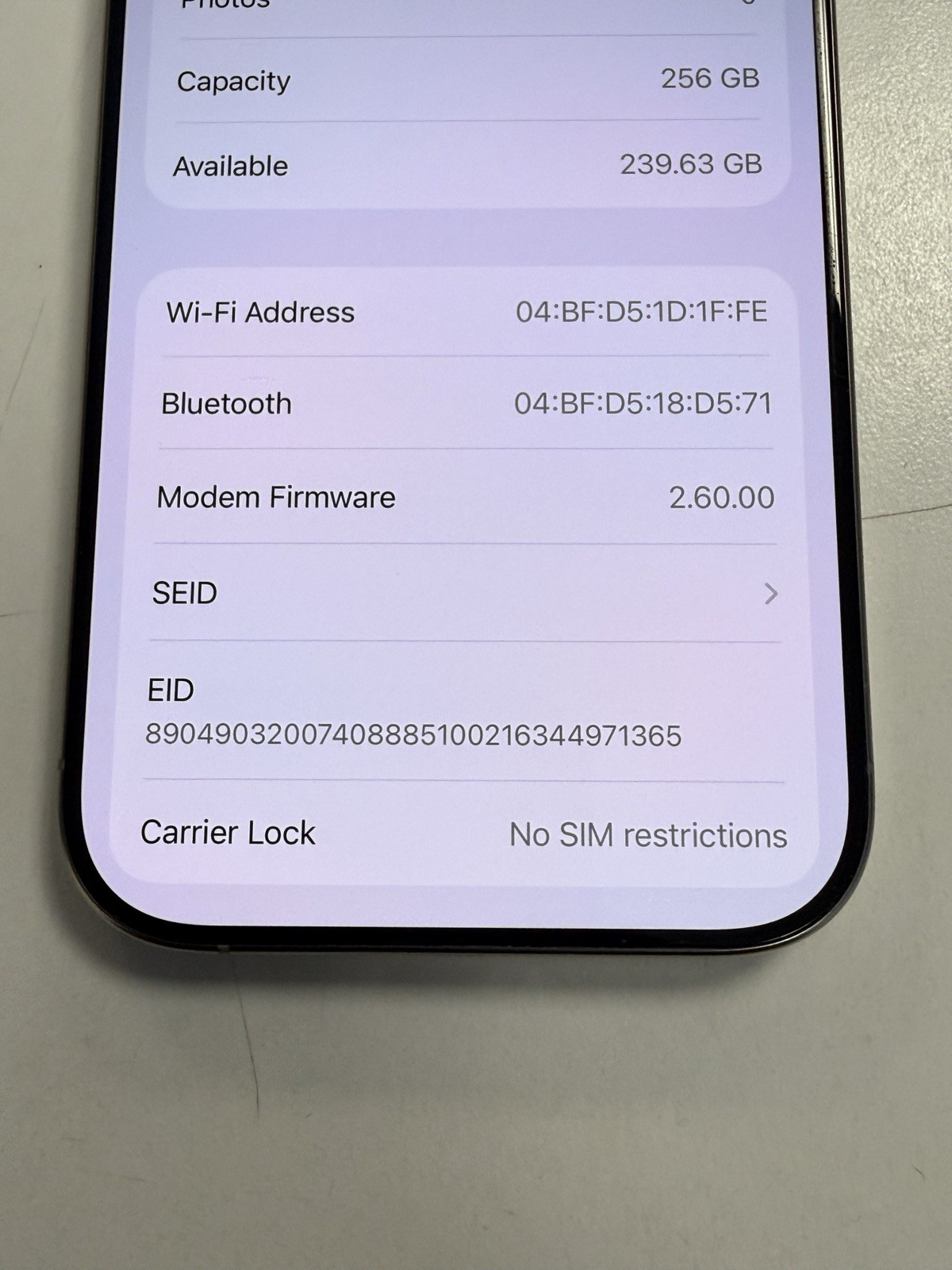 Apple iPhone 16 Pro – 256 GB – Natural Titanium (Unlocked) GOOD