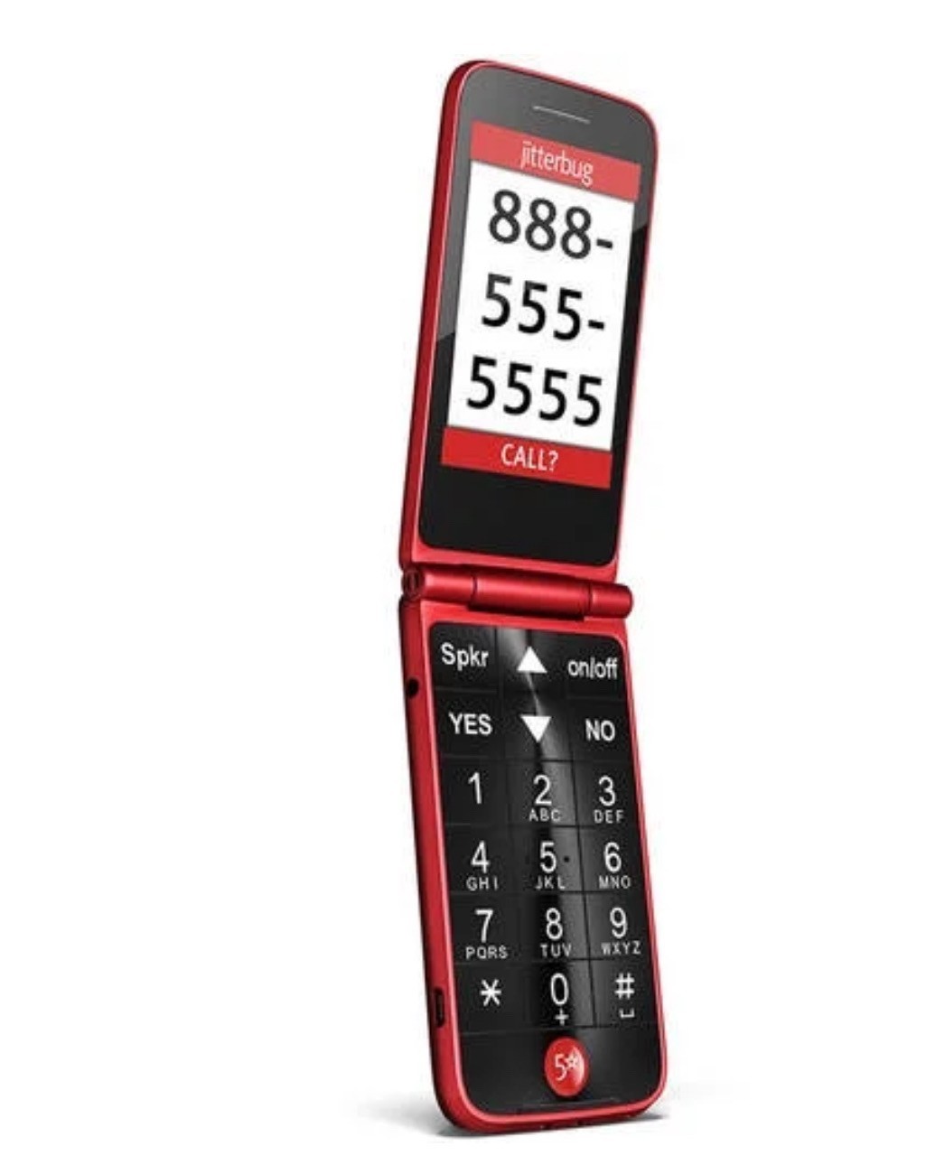 GreatCall Jitterbug Easy-to-Use Cell Phone for Seniors – Red