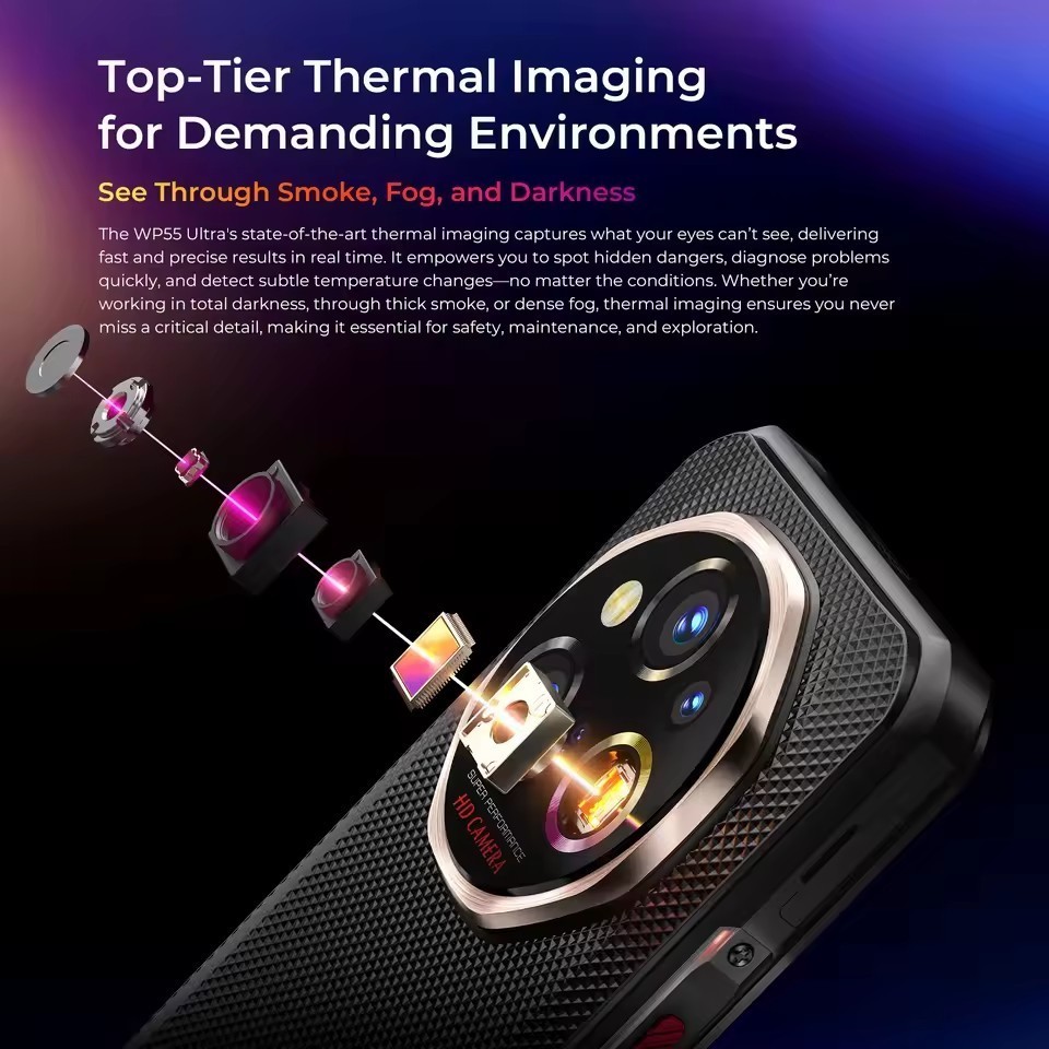 OUKITEL WP55 Ultra 5G Thermal Imaging Rugged Phone 48GB+512GB 11000mAh 108MP