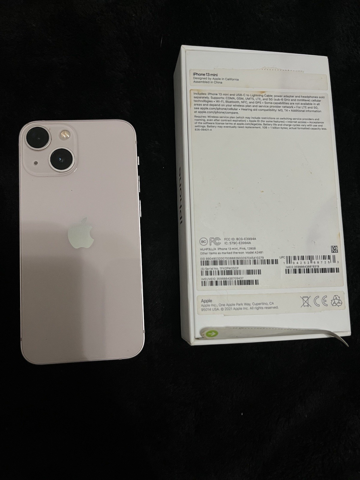 Apple iPhone 13 mini 128GB Pink 5.4in Dual SIM eSIM A15 Bionic w/ Box