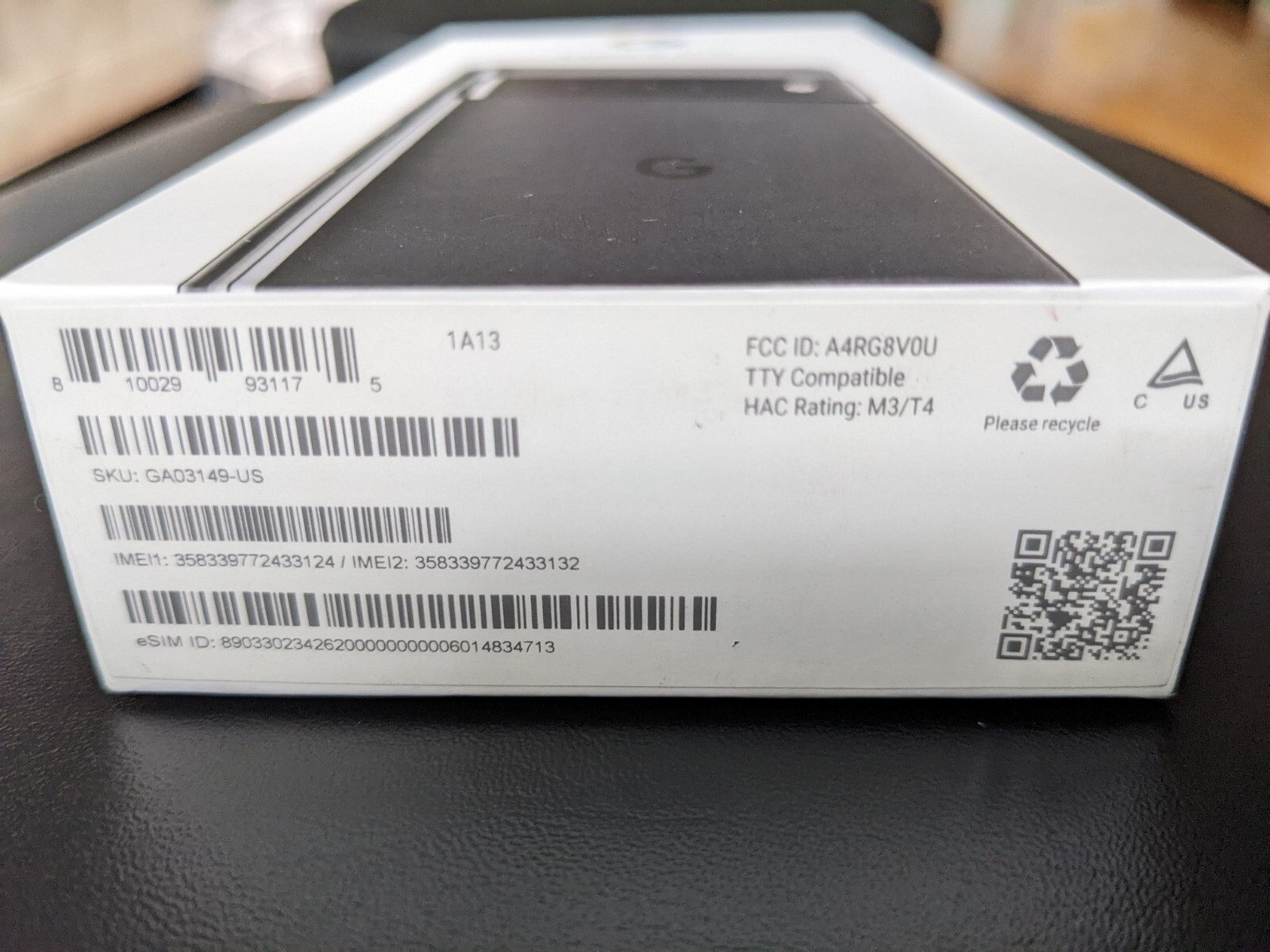Google Pixel 6 Pro 128GB Stormy Black Unlocked with Bellroy Leather case black