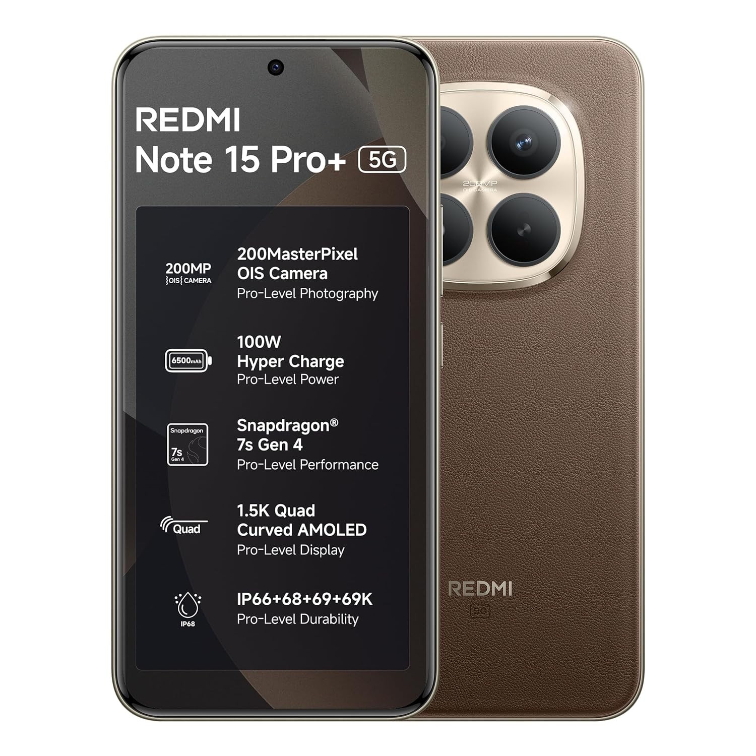 REDMI Note 15 Pro+ 5G (Mocha 12GB+512GB) Esim Snapdragon 7s Gen 4 Global Version