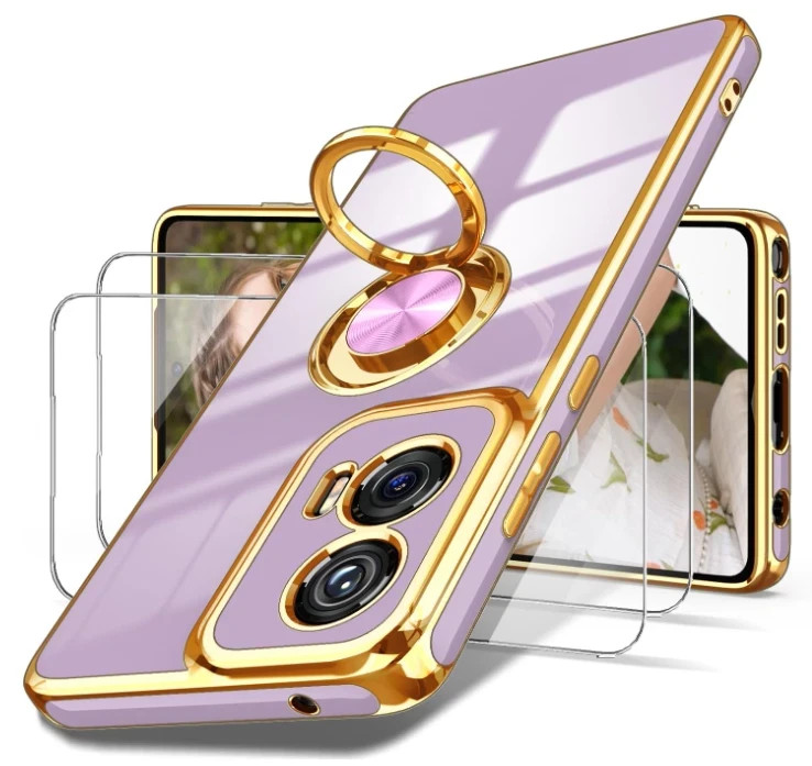 For Moto G Stylus 5G 2024 Case Built-in 360° Magnetic Kickstand/Screen Protector