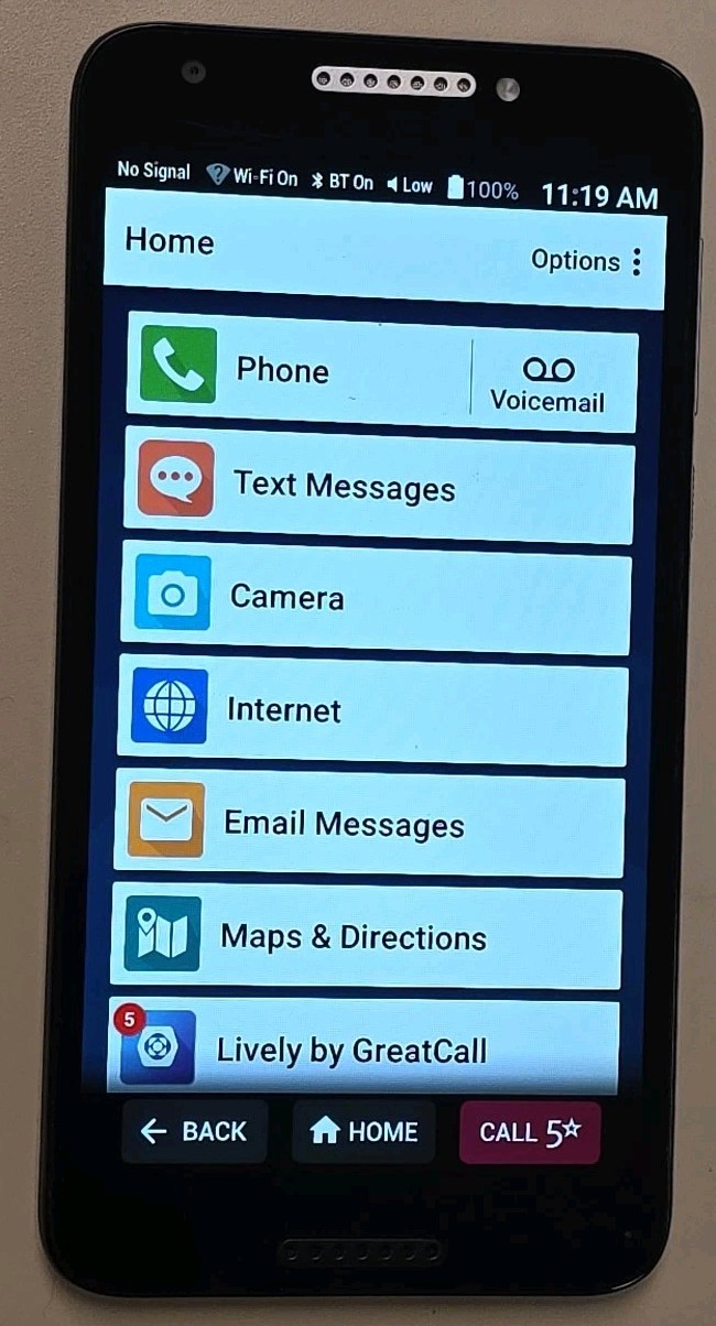 Jitterbug Smart 2 GreatCall Smartphone for Seniors 16 GB Black Tested & Working