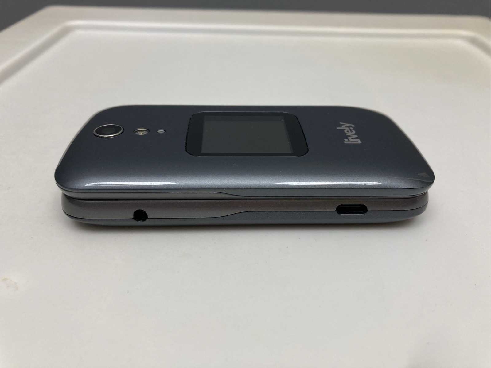 LIVELY Grey Flip 2 Cell Phone for Seniors w/ Charging Doc – Tested Working