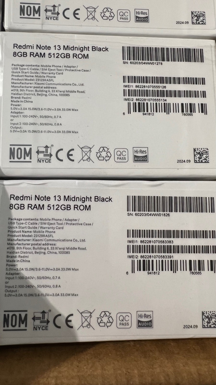 Xiaomi Redmi Note 13 4G LTE Midnight Black – 8GB RAM – 512GB ROM – Unlocked NEW