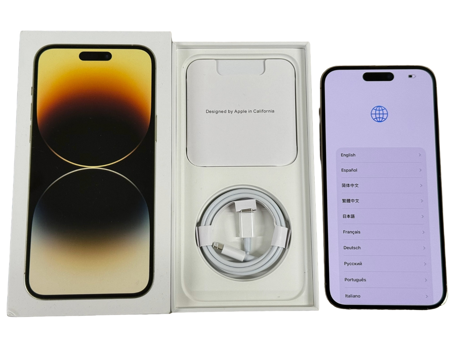 Apple iPhone 14 Pro Max 256GB Factory Unlocked Open Box – Gold, Deep Purple