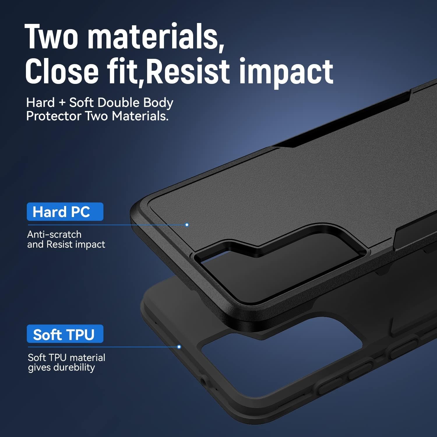Rugged Heavy-Duty Protective Case with HD Screen Protector for Samsung Galaxy S2