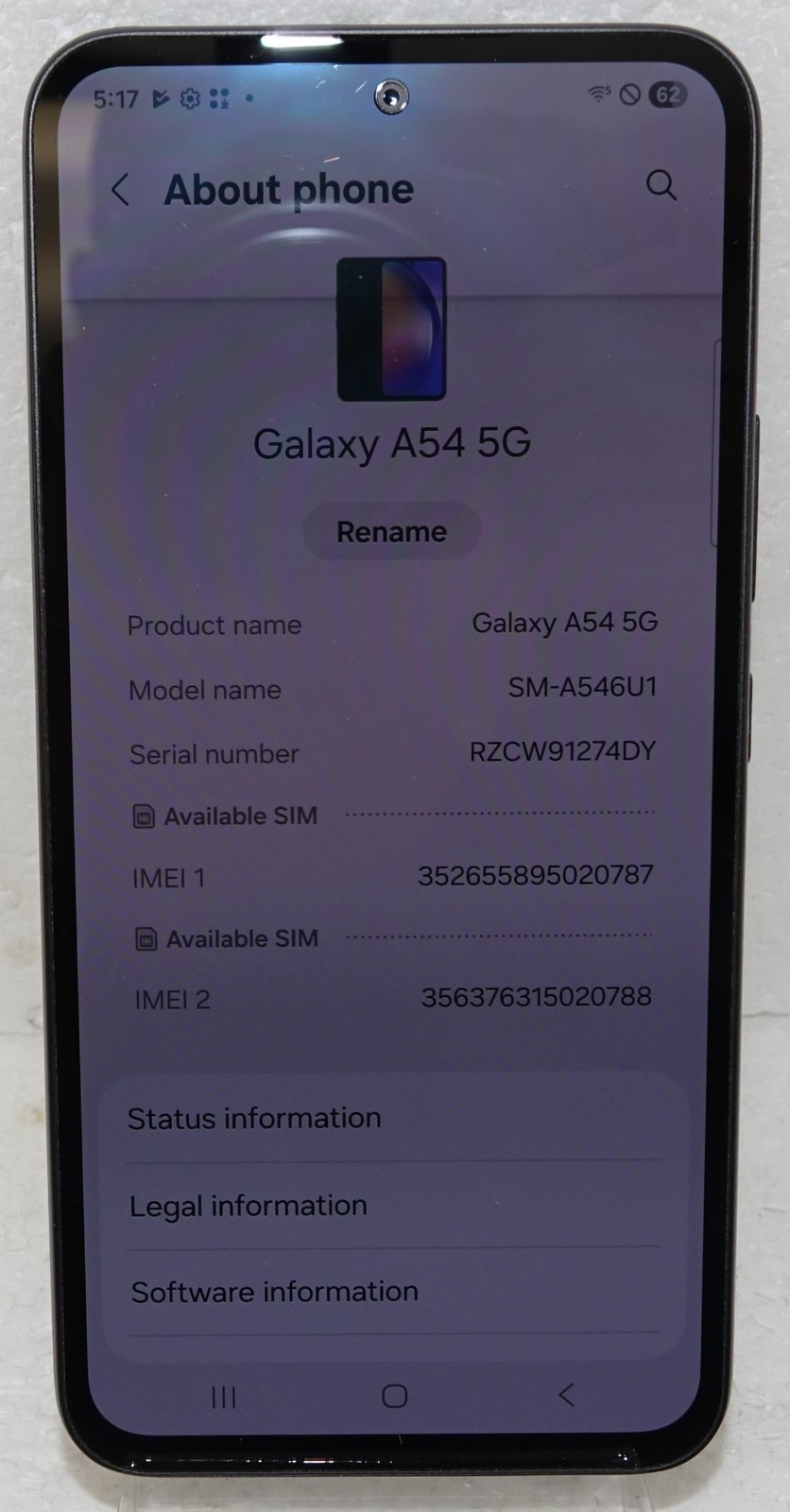 Samsung Galaxy A54 SM-A546U – 128 GB – Awesome Graphite Smartphone