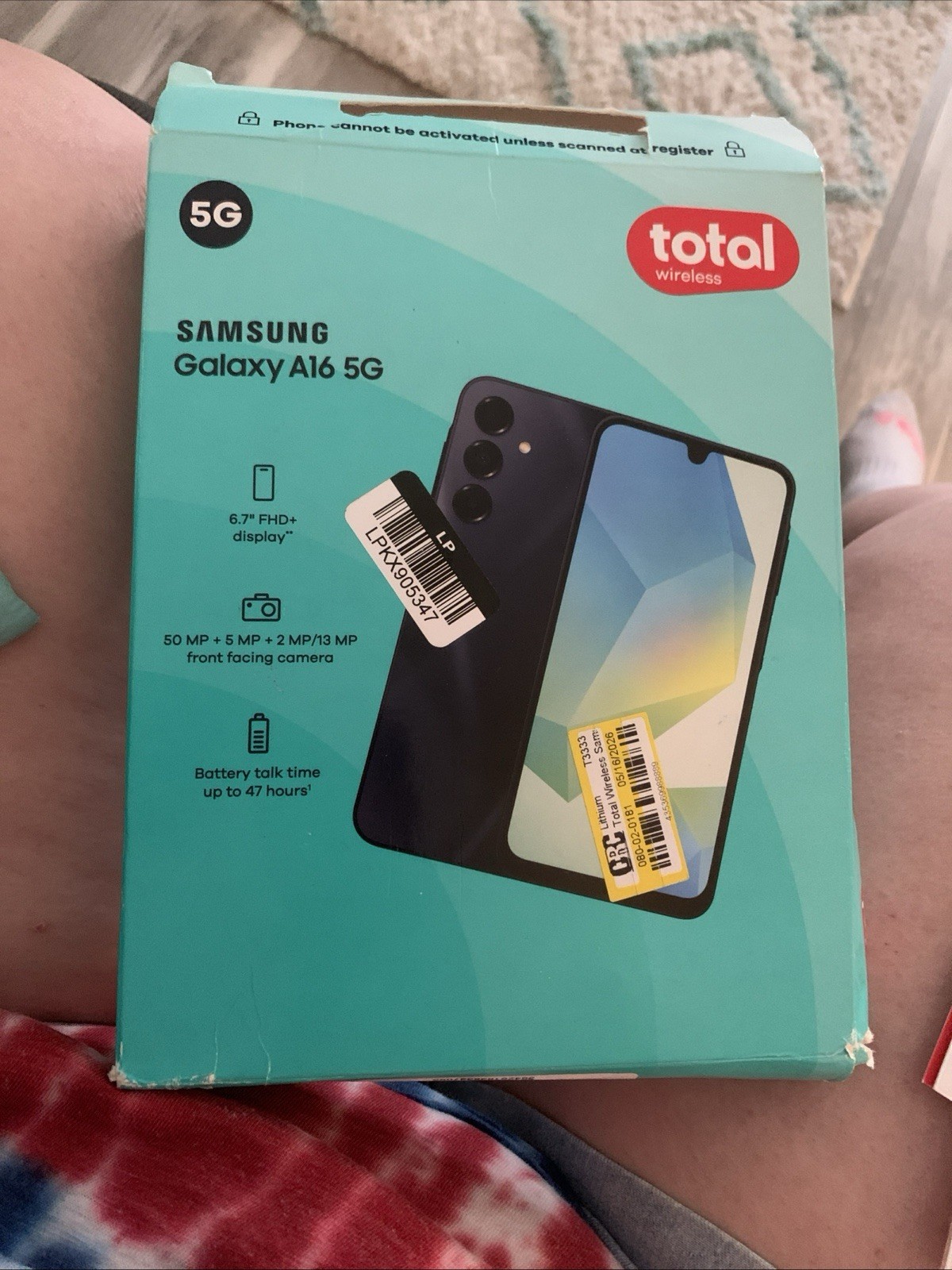 Samsung Galaxy A16 5G 6.7″ 128G Total Wireless Verizon 50MP Blue/Black New Open