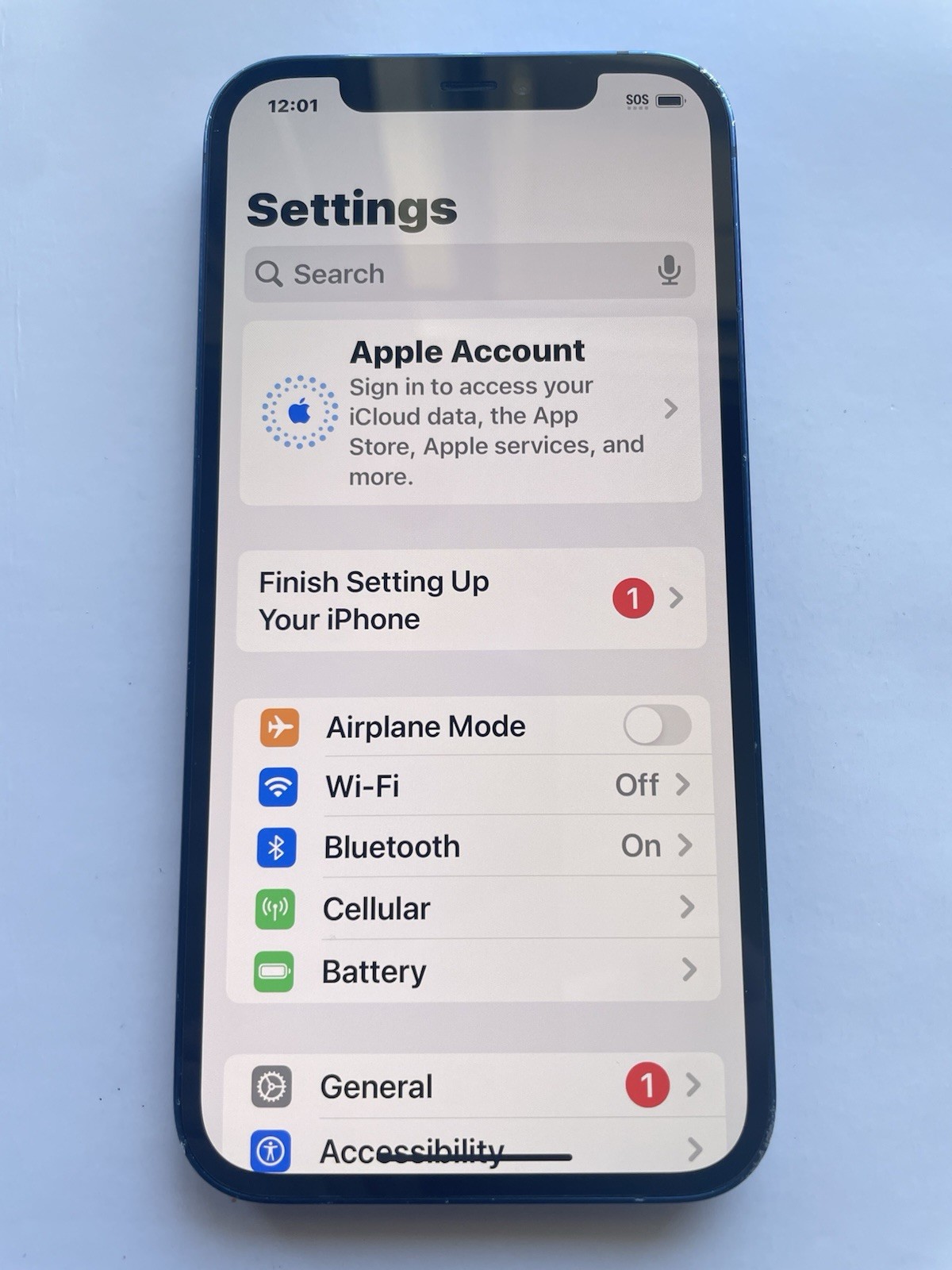 iPhone 12 Spectrum NETWORK Locked Blue 64GB mobile OEM SCREEN *read description*