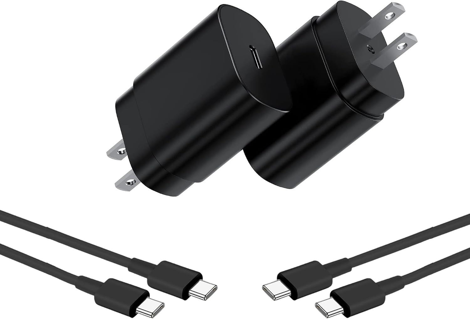 2-Pack 25W USB-C Fast Wall Charger for Samsung S25/S24/S23/S22/S21 Ultra