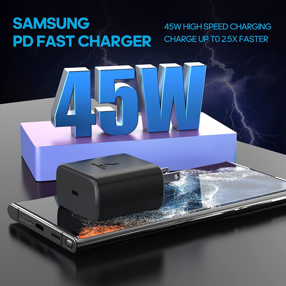 45W PD Super Fast Wall Charger USB-C Type C Cable For Samsung Galaxy S23 S22 S21