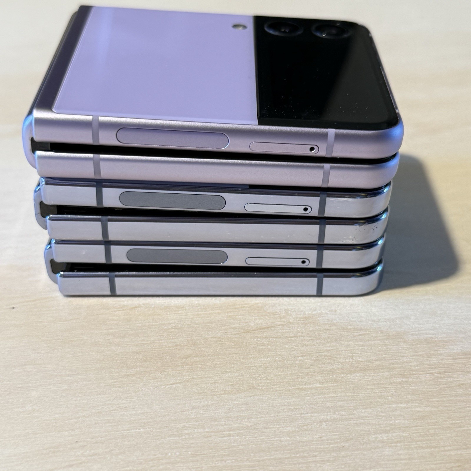 3-Samsung Galaxy Z Flip3 Purple/Blue BROKEN Inside Screens For Parts/Repair-Only