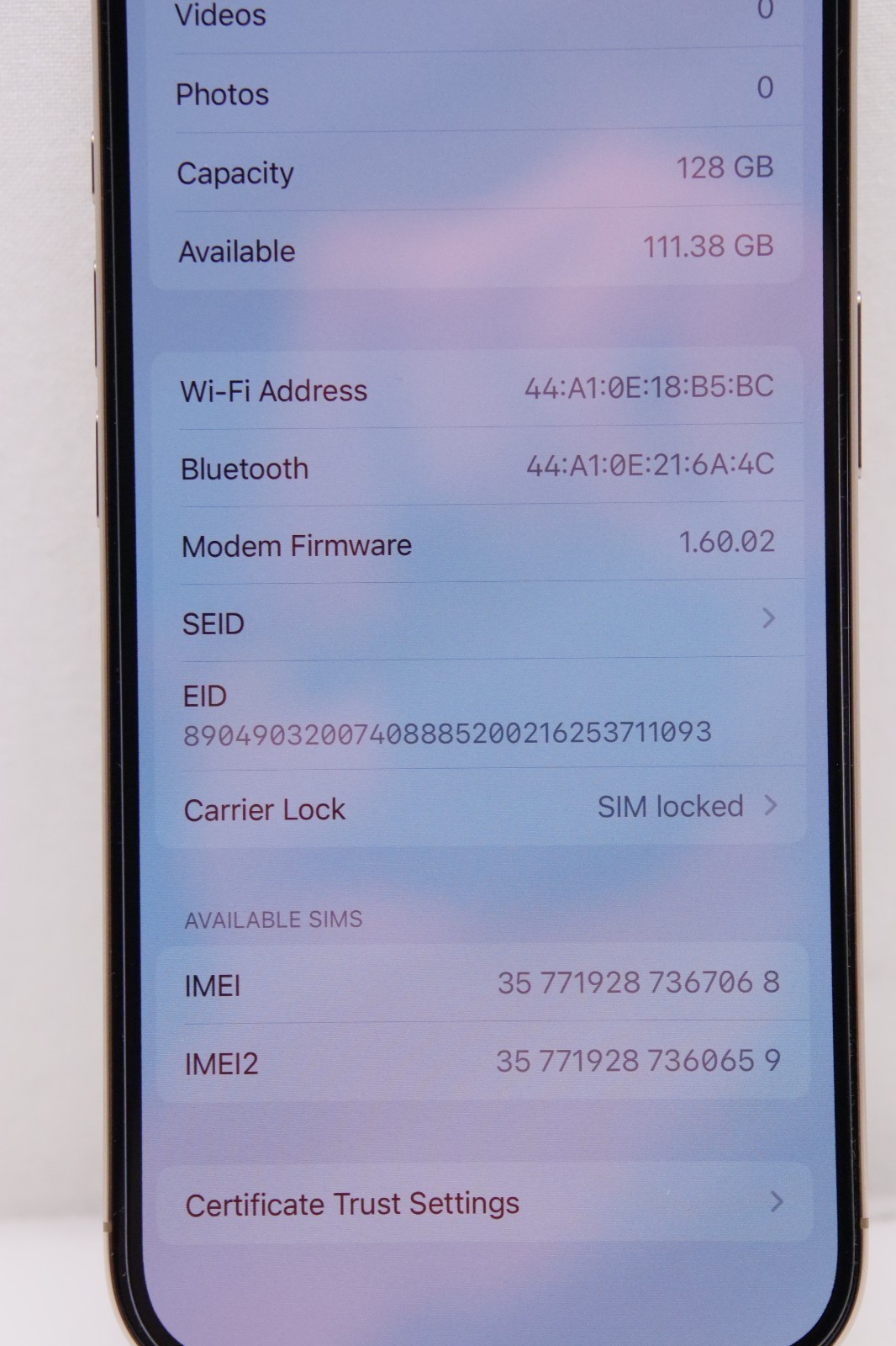 Apple iPhone 16 Pro 128GB, Desert Titanium Low Cycle Count Sim Locked #79