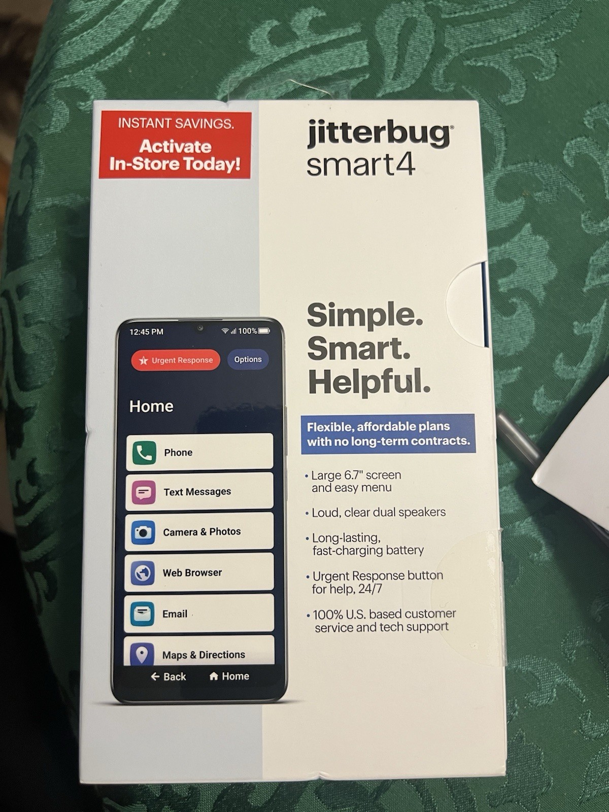 Lively Jitterbug Smart4 Smartphone for Seniors – Must Activate Lively Phone Plan
