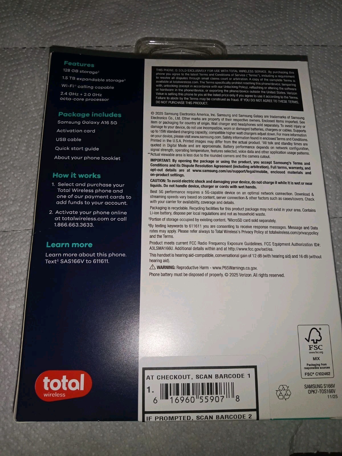 Samsung Galaxy A16 5 G 128 GB 50 MB Camera Total Wireless Only Brand New