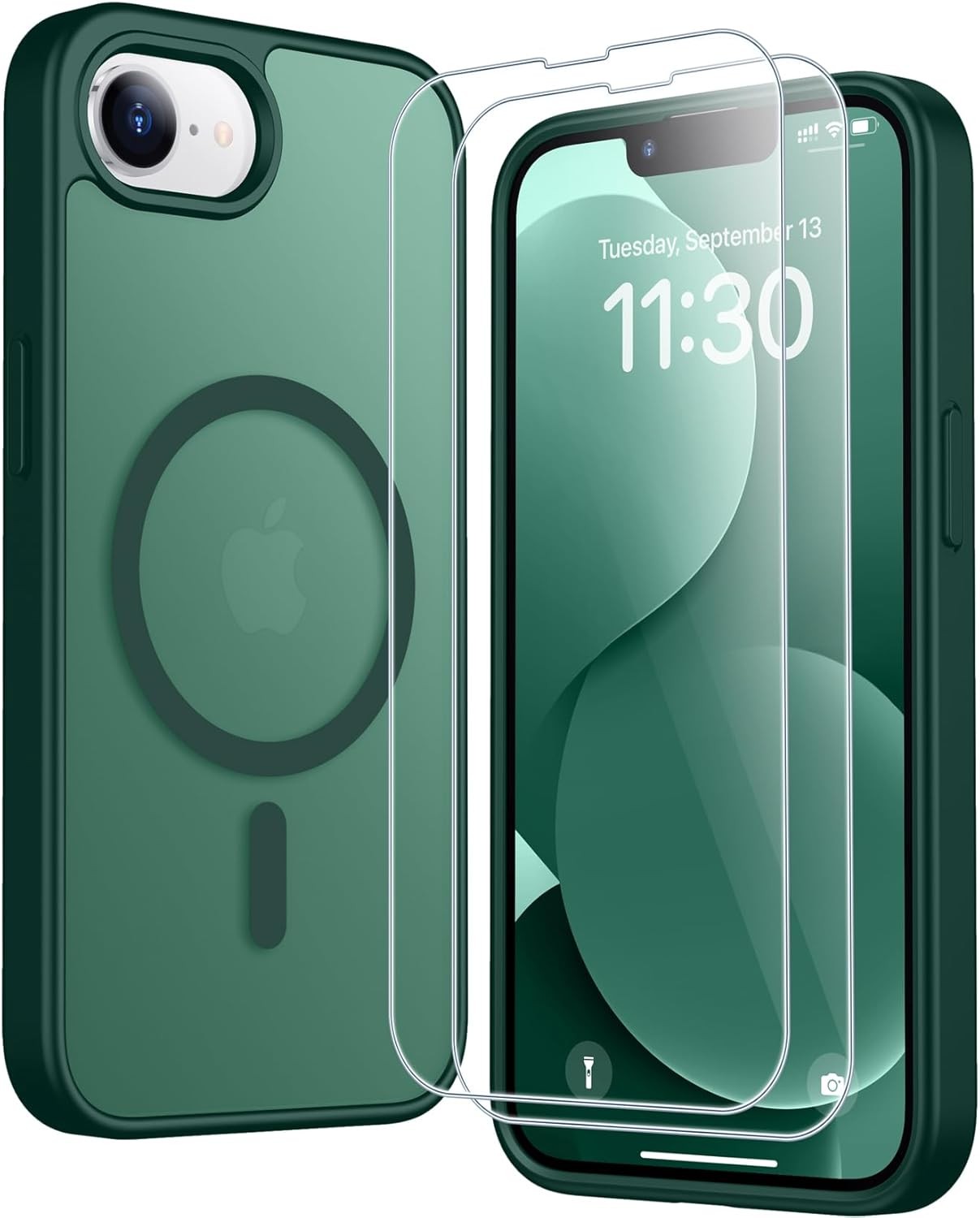 for iPhone 16e Case for iPhone 17e Case, Magnetic Translucent Matte Case, Forest