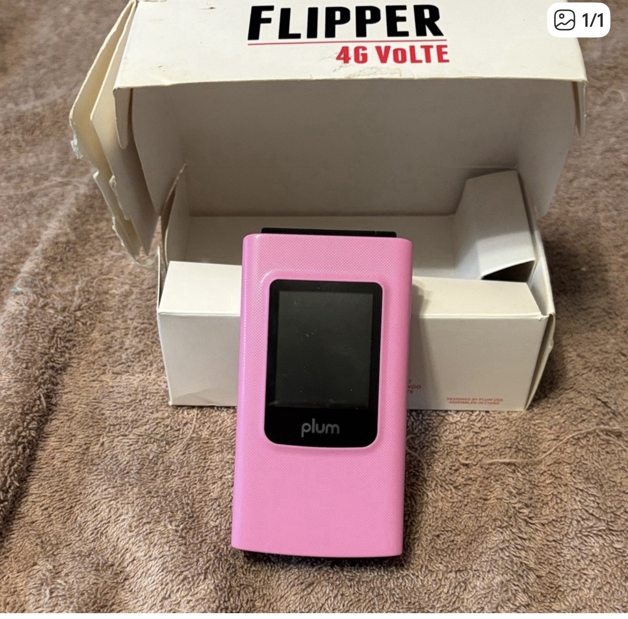 Plum Flipper 4G LTE Unlocked Smartphone Boost Mobile, Consumer Cellular