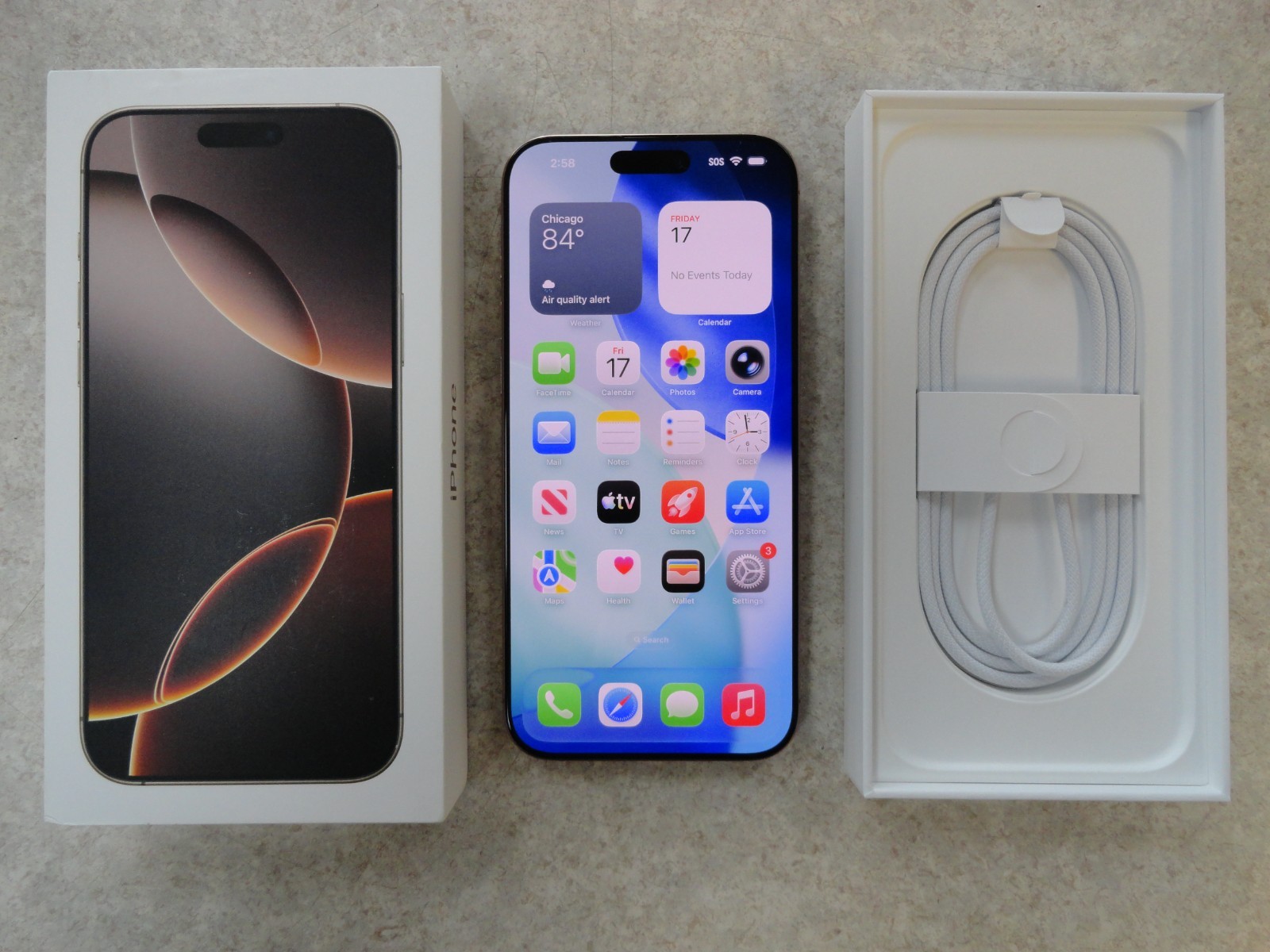 Apple iPhone 16 Pro Max A3084 – 512 GB – Desert Titanium (AT&T) MYW93LL/A