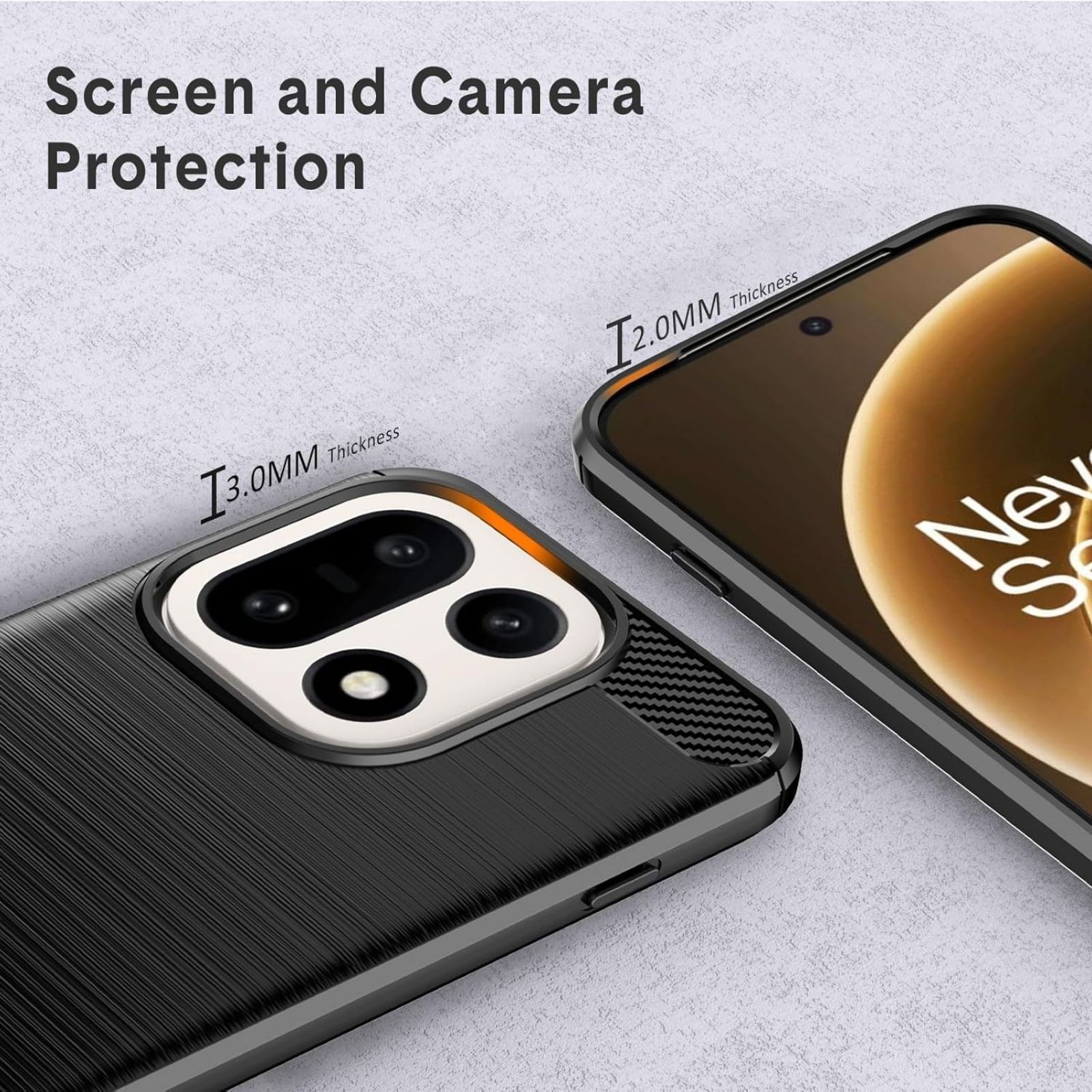 Designed for OnePlus 15 Case, Flexible TPU Shockproof Military Protection Bumper