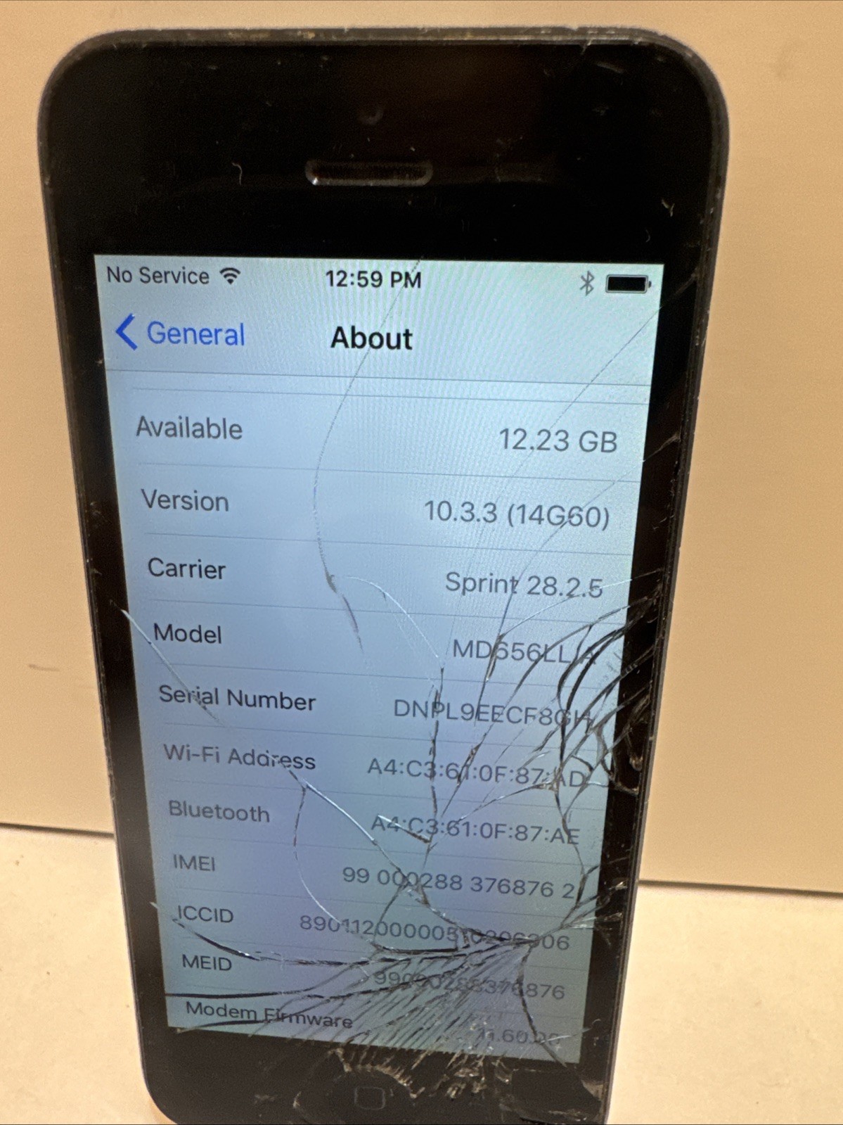 Apple iPhone 5 32GB Black (Sprint) A1429 Fast Ship Good Used 10.3.4 IOS