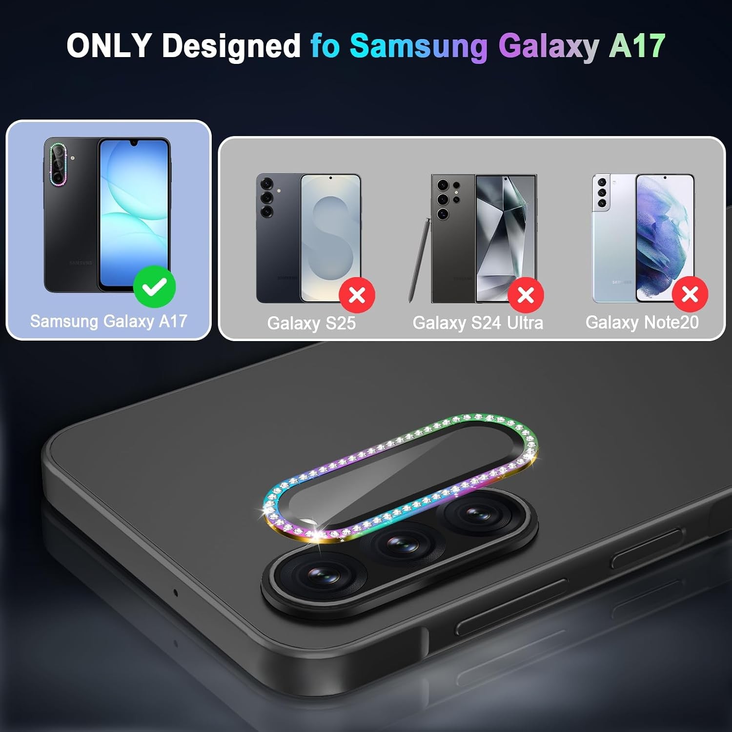 9H Hardness Camera Lens Protector for Galaxy A17, Scratch Resistant, Ultra-thin