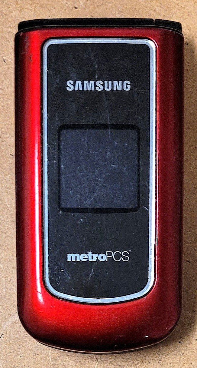 Samsung Byline SCH-R310 – Red and Black ( MetroPCS ) Super Rare CDMA Flip Phone