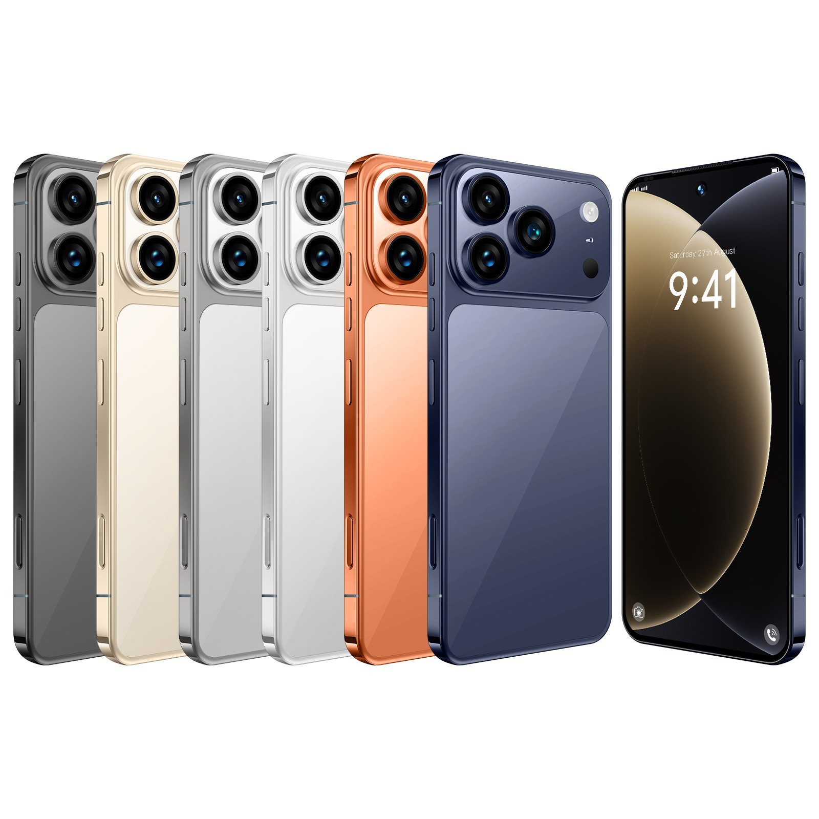 I17 Pro Max Unlocked Phone 5G, 8GB+256GB Dual SIM Cell Phone，6.8″ HD Display