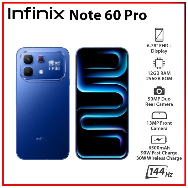 Infinix Note 60 Pro 5G BLUE 12GB+256GB Dual SIM Unlocked Android Cell Phone