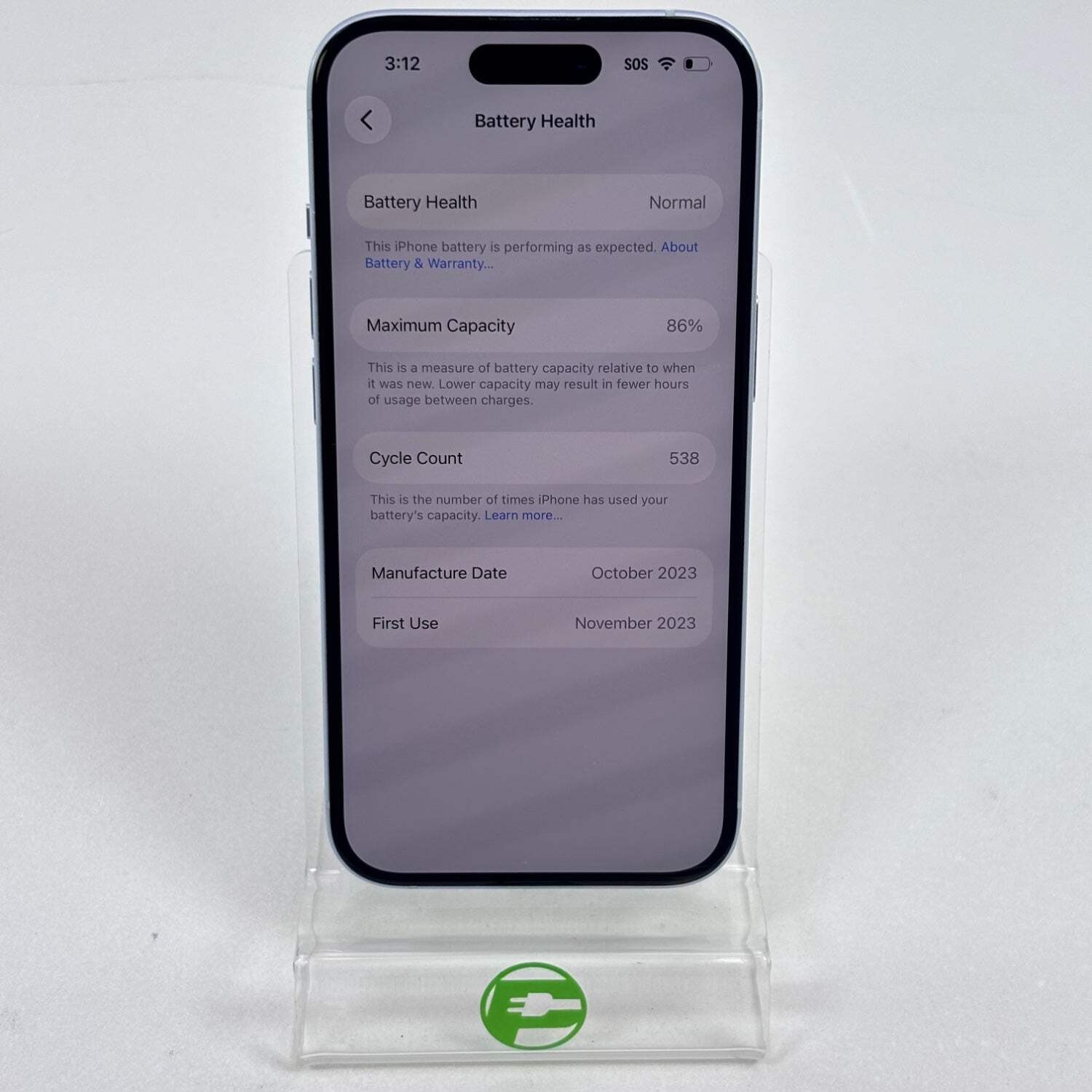 Unlocked Apple iPhone 15 128GB 26.5 Blue MTLY3LL/A – Read