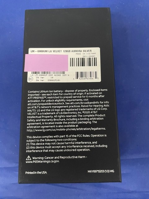 LG Velvet 4G & 5G LM-G900UM1 128GB Aurora Silver (AT&T + GSM Unlocked) New