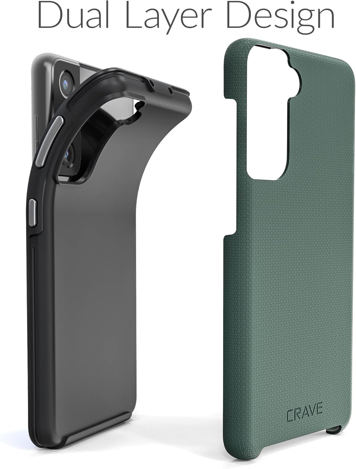 Dual Layer Shockproof Case for Samsung Galaxy S21 5G – Forest Green Color