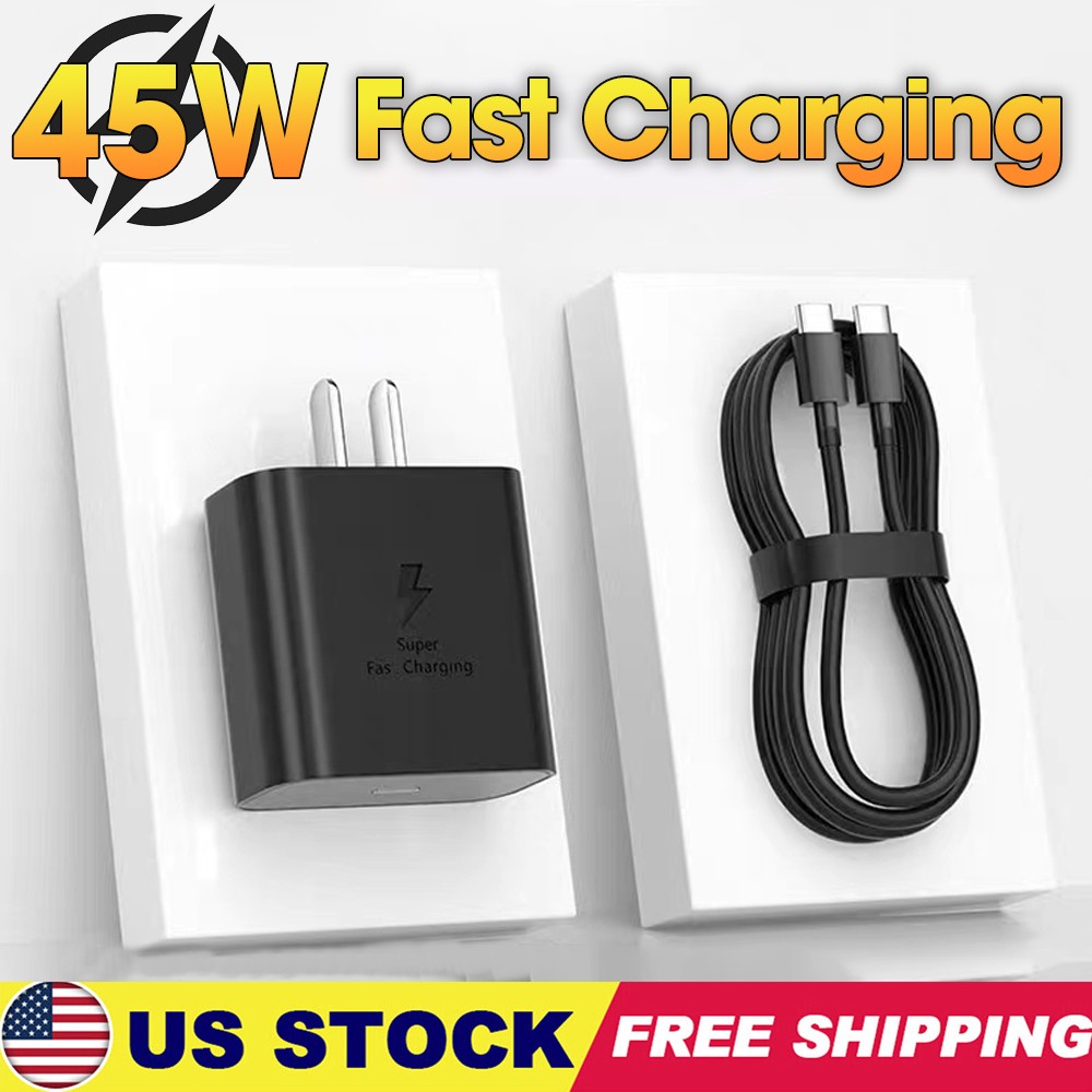 45W Type USB-C Super Fast Wall Charger+ 6ft Cable For Samsung Galaxy S24 S23 S22